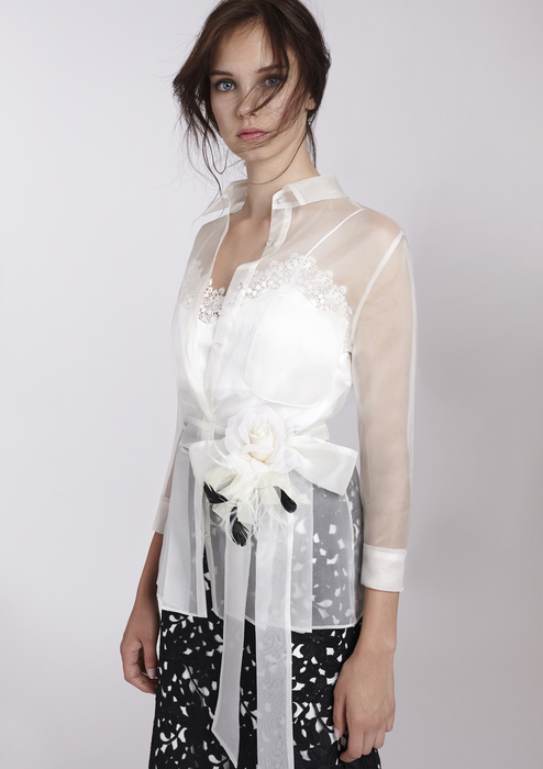 camisa organza blanca