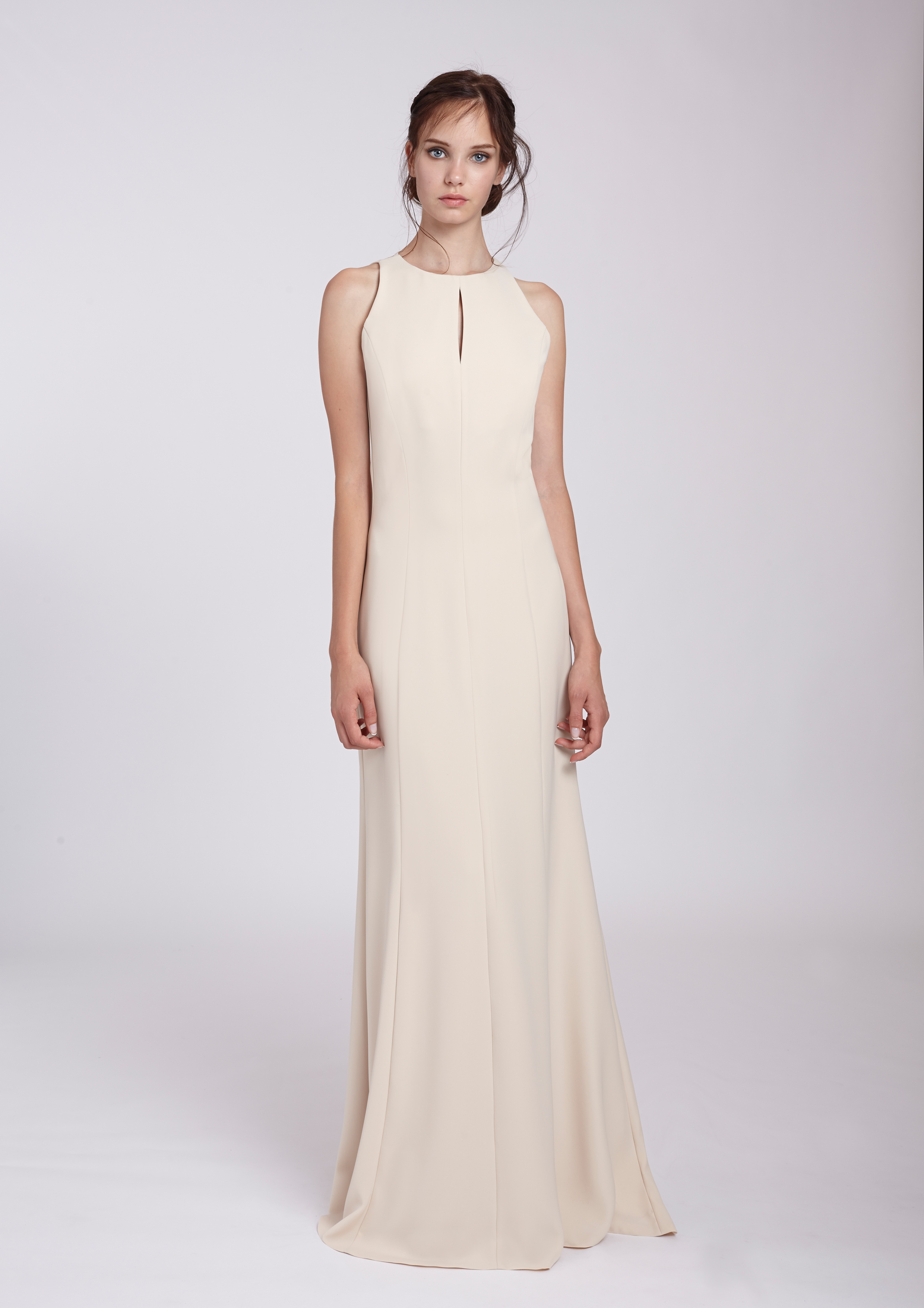 Vestido de fiesta beige