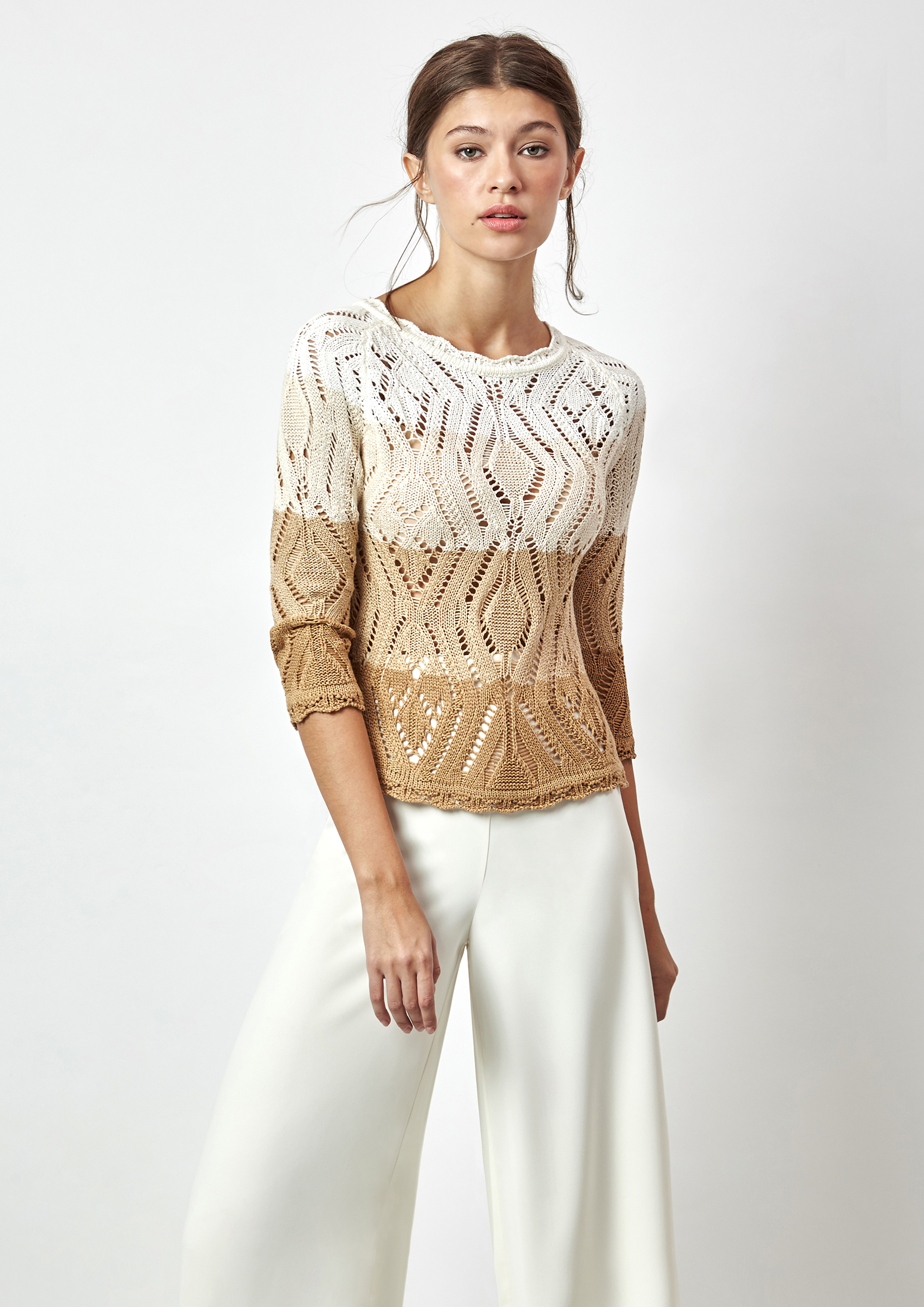 Openwork knit sweater