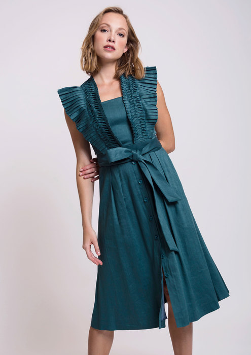 petrol green dress