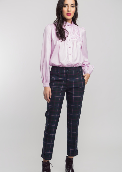 checked chino trousers