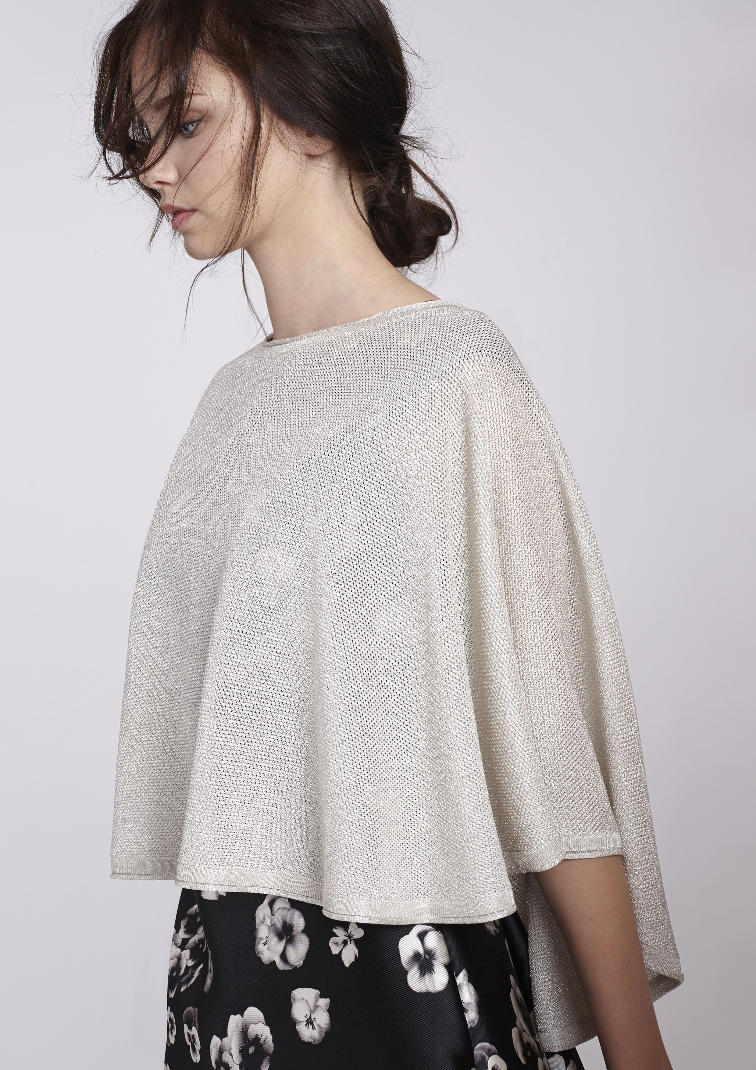 Ecru knit cape