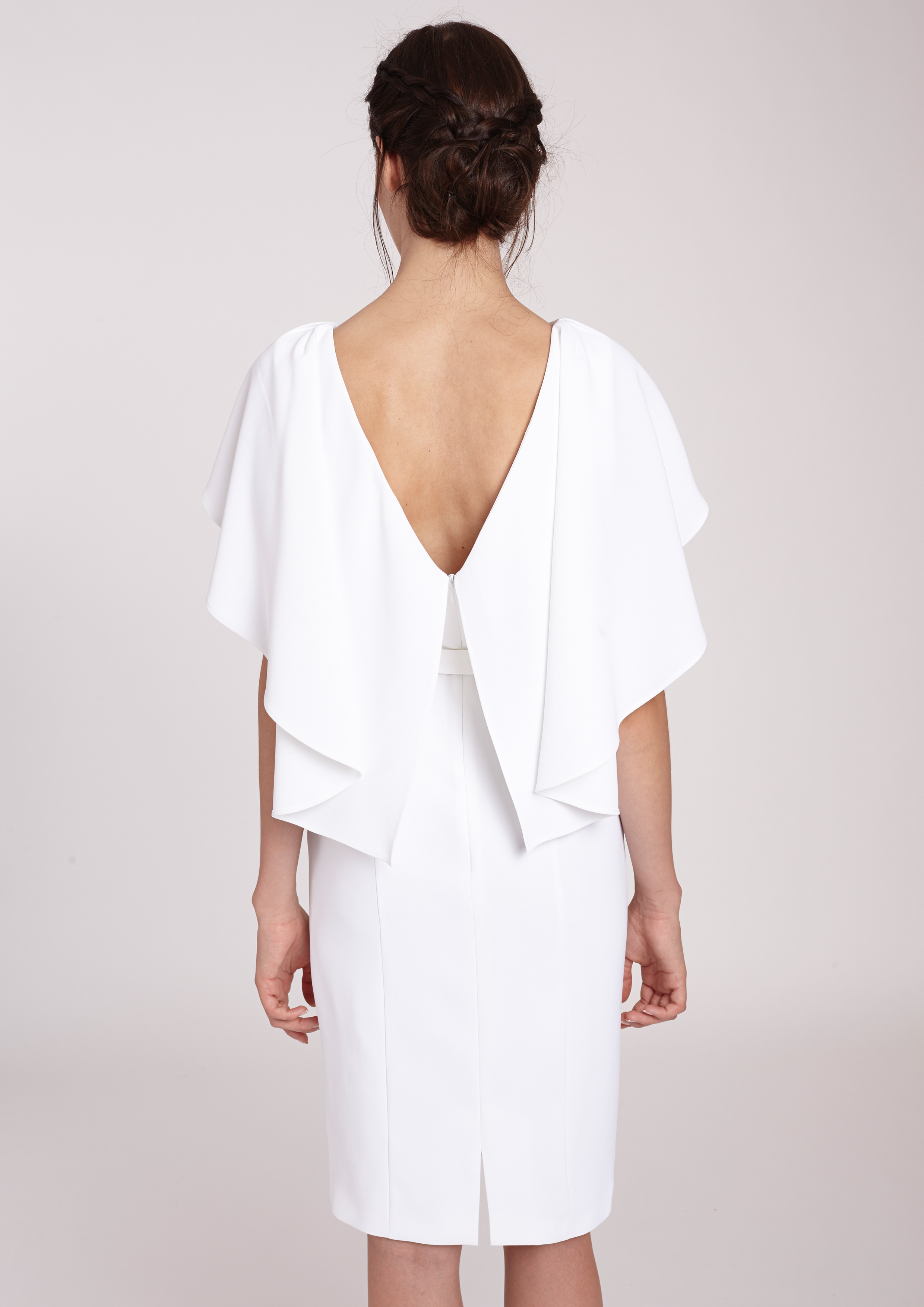 white-cape-sleeve-dress