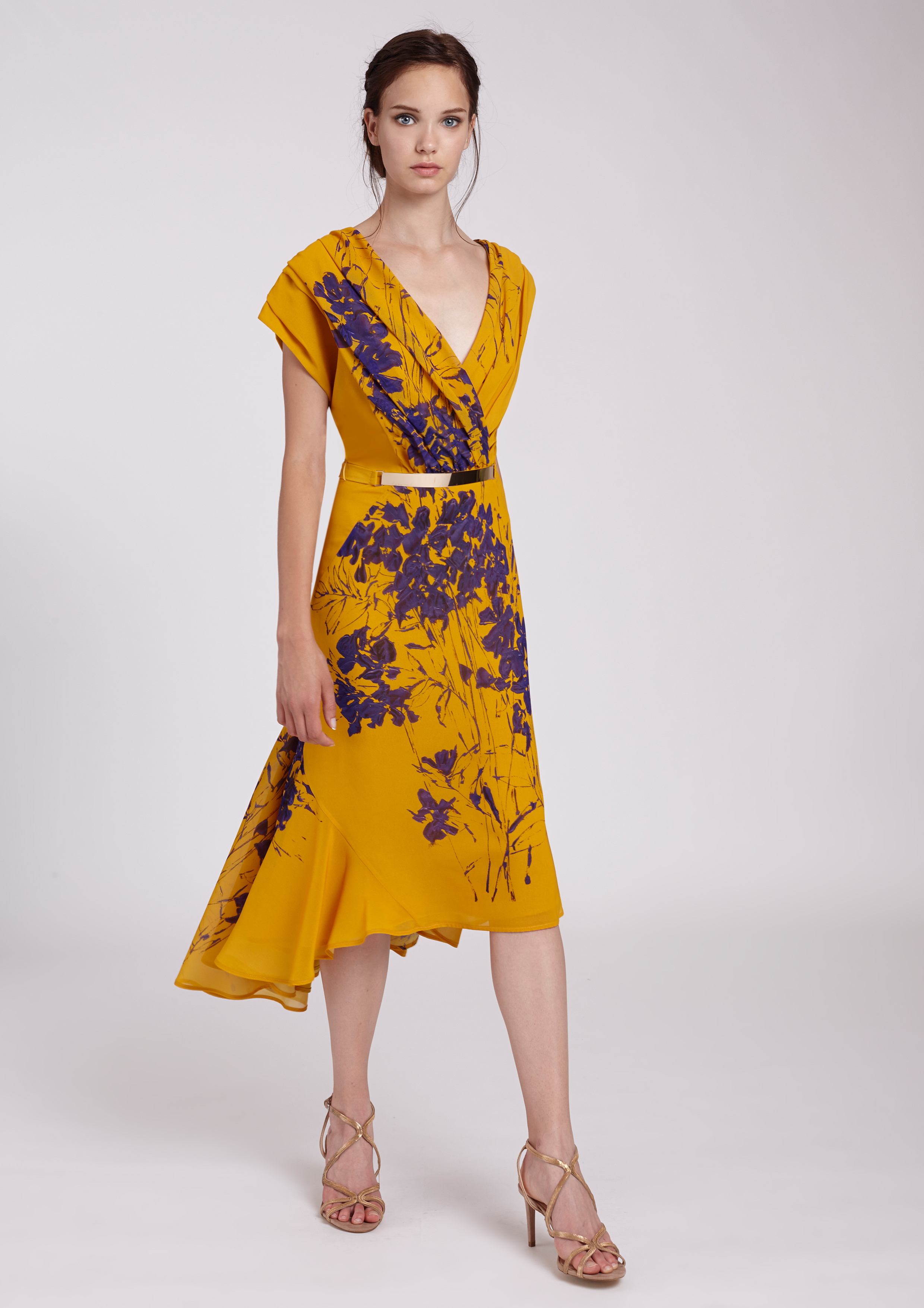 Mustard printed dress