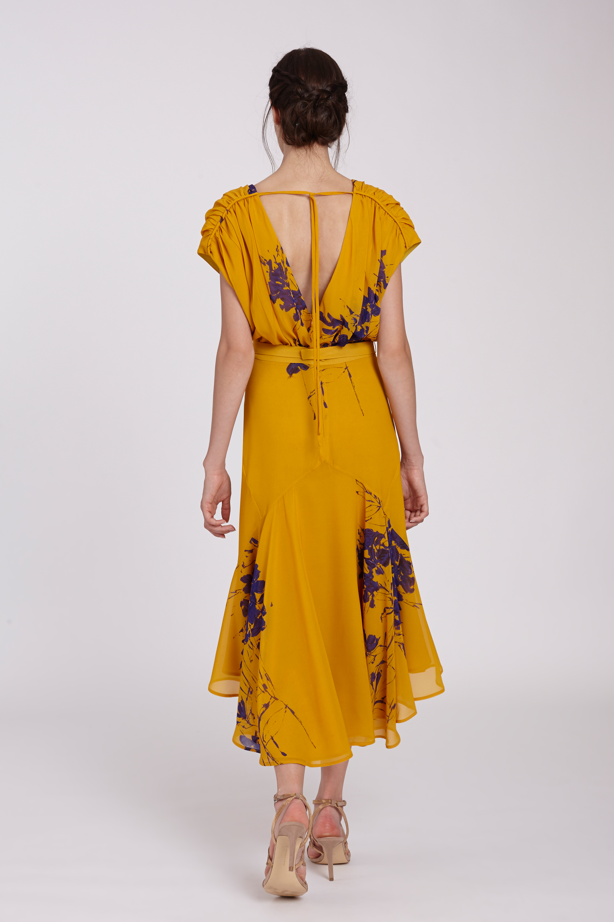 Mustard printed dress