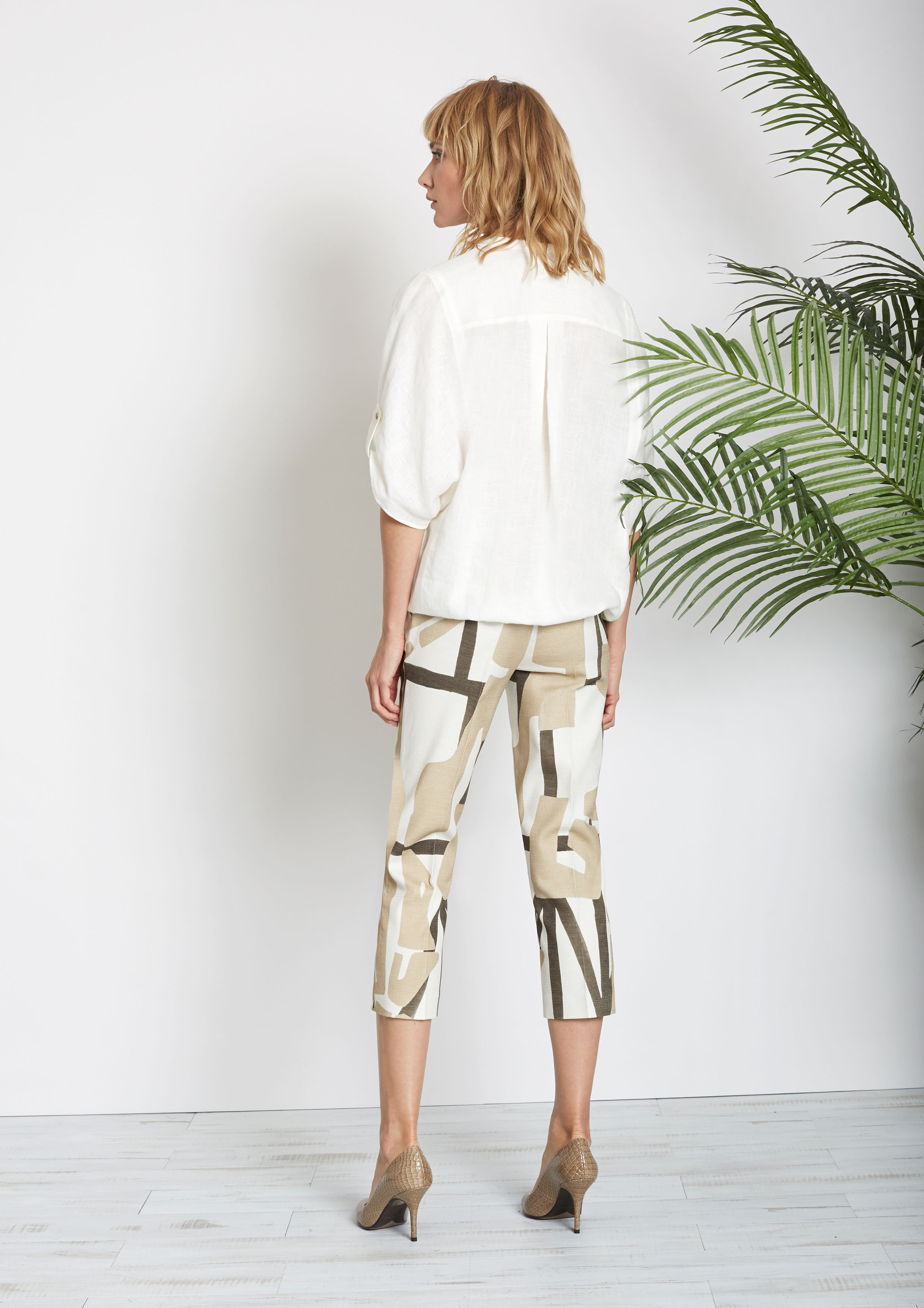 Loose ecru linen blouse