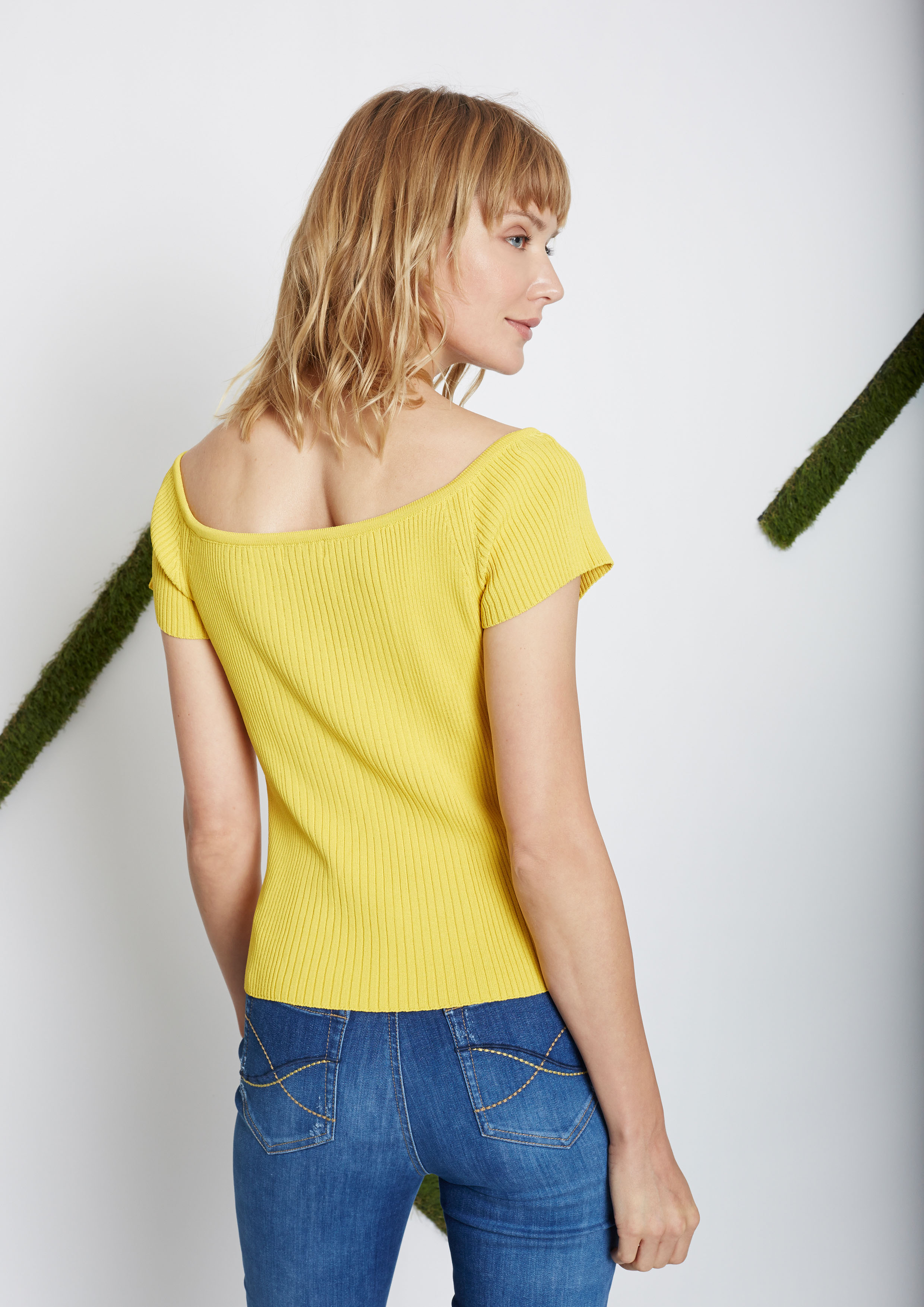 Yellow knit top