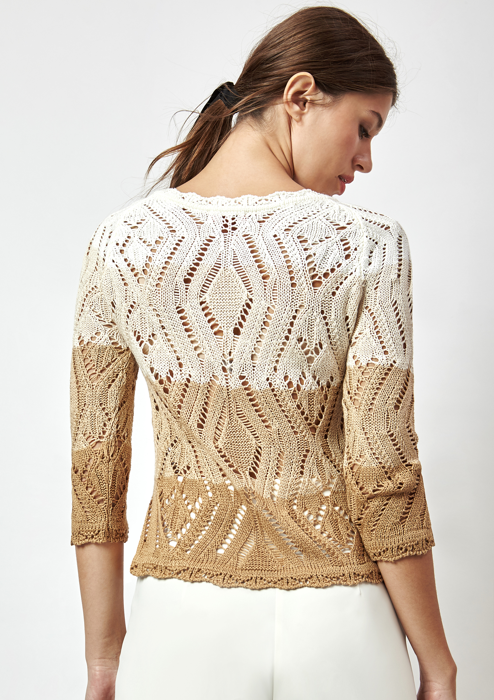Openwork knit sweater