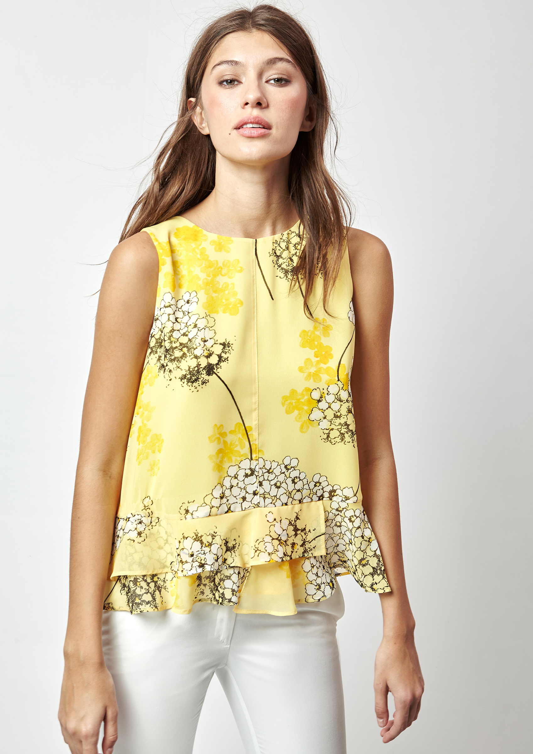 Yellow printed blouse