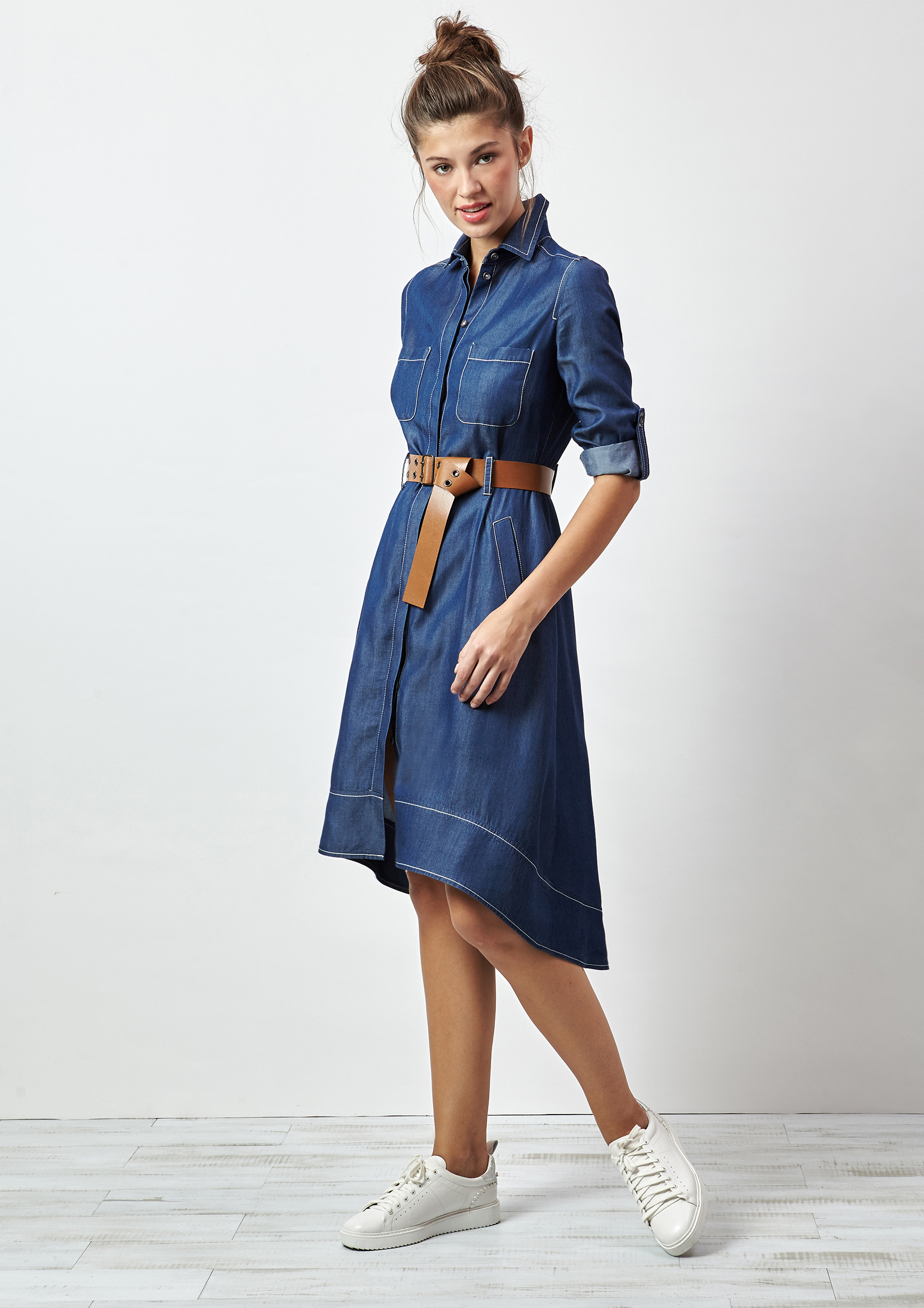 Denim shirt dress