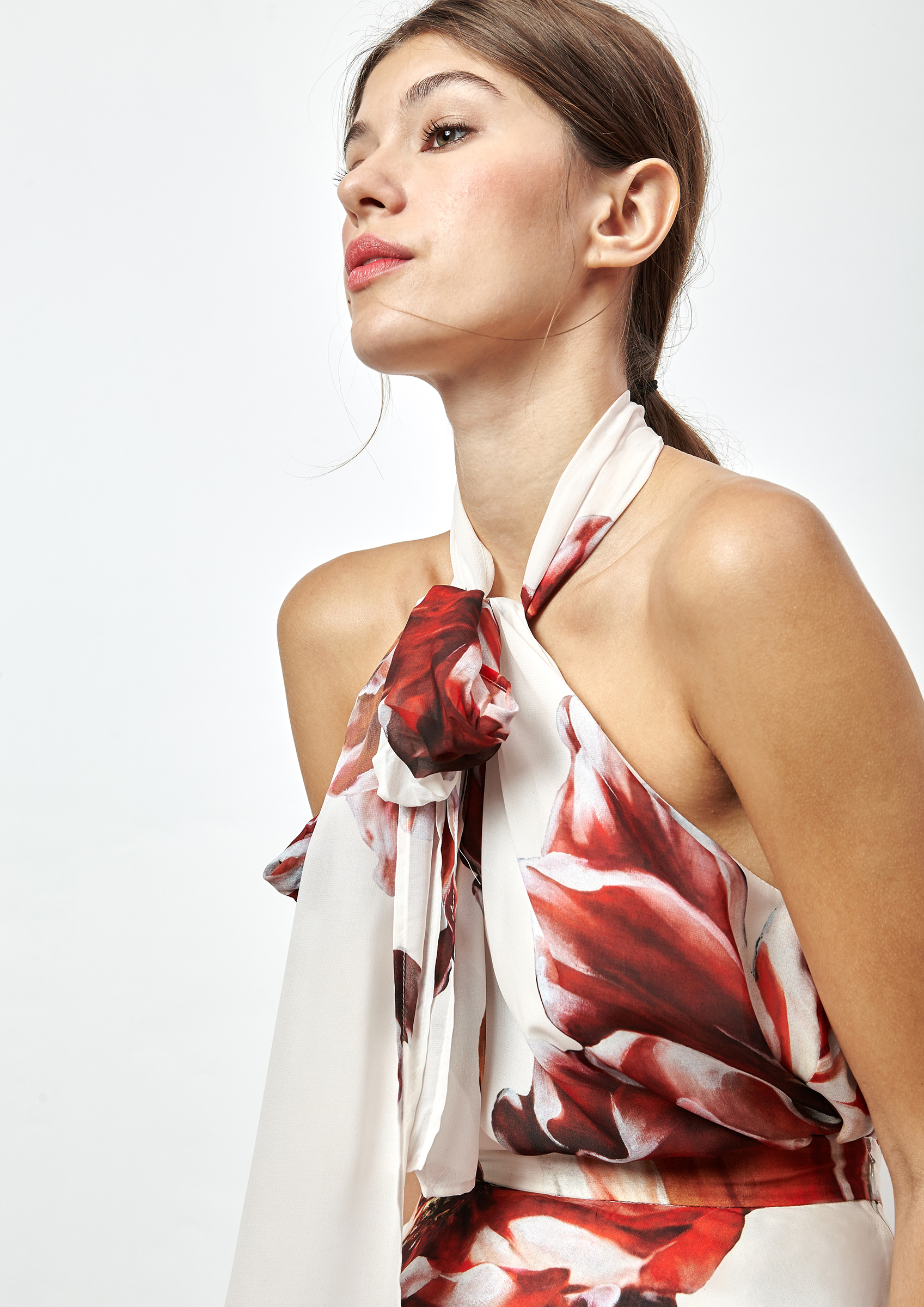 Printed halter neck top