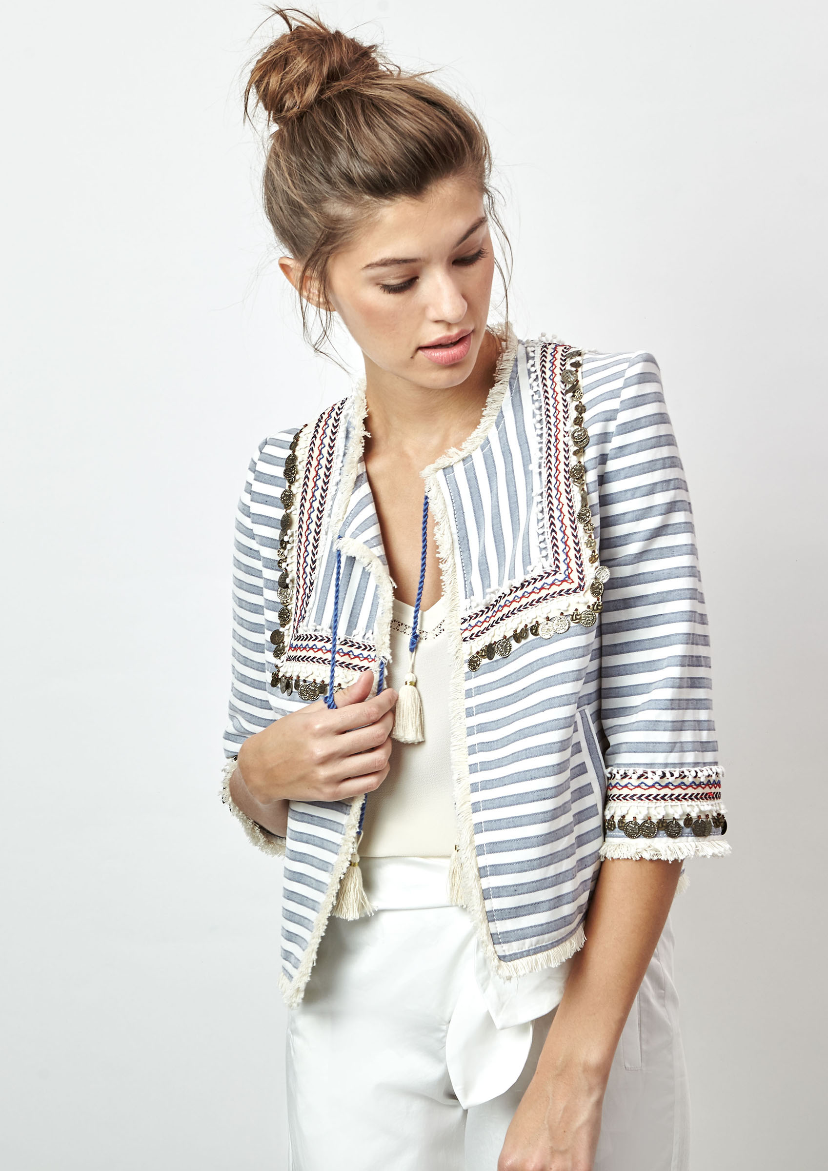 Blue striped jacket