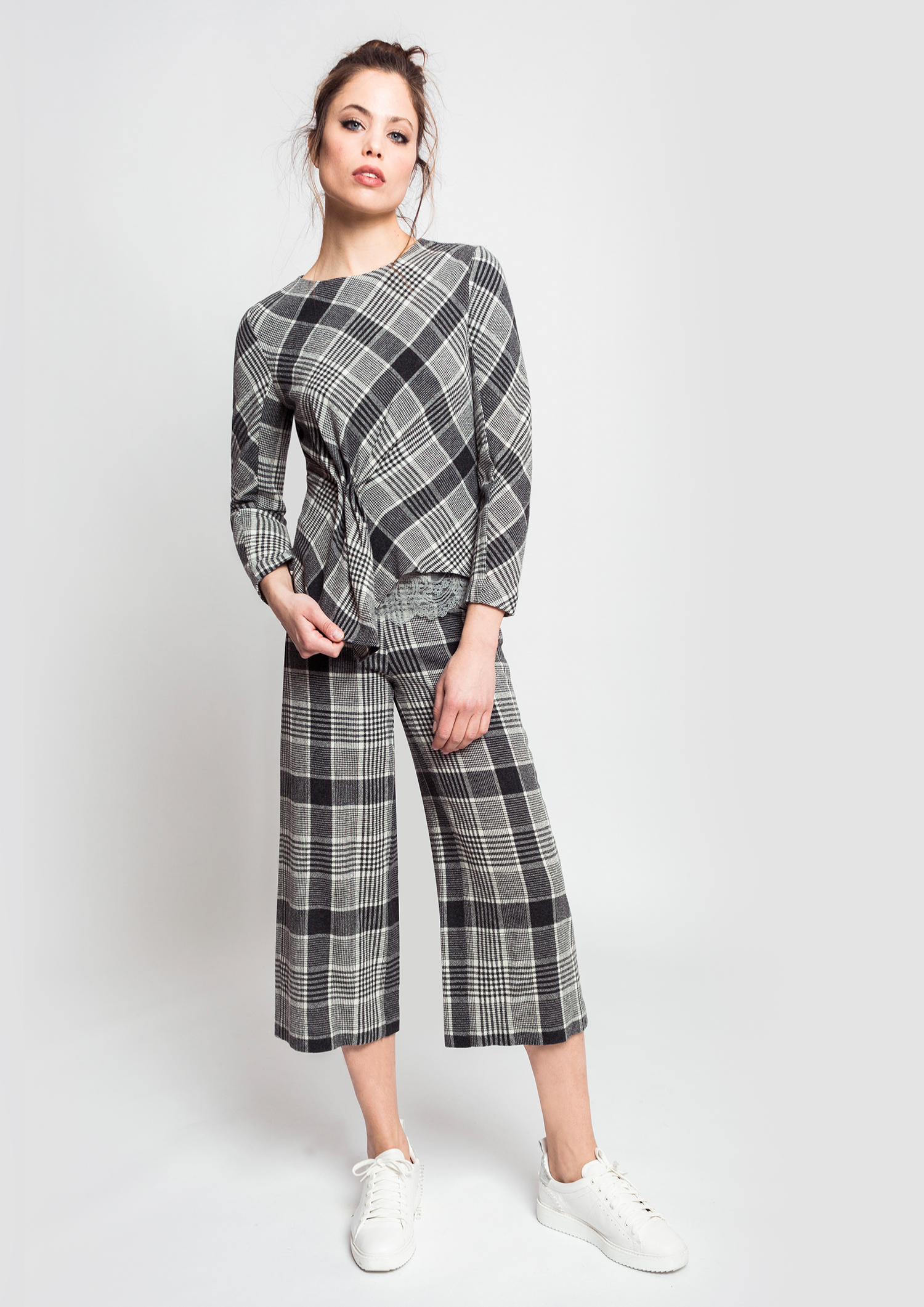 checked culottes
