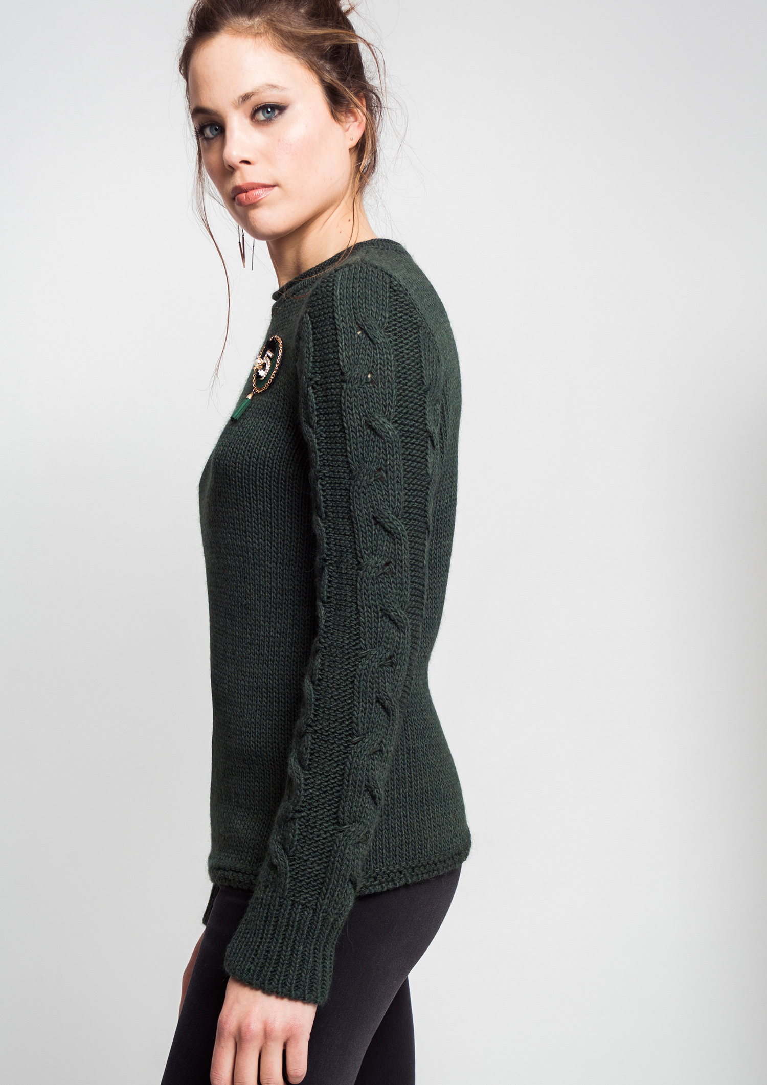 Khaki knit jumper.