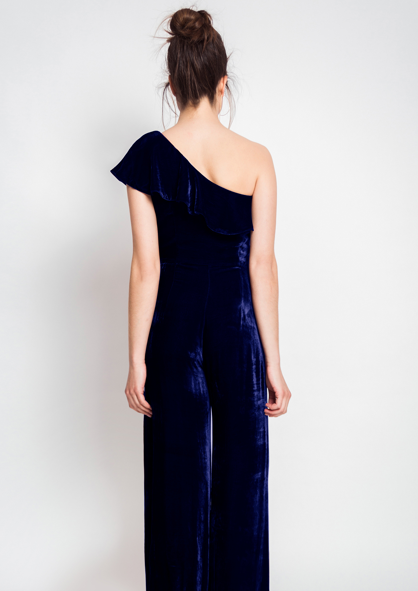Navy velvet jumpsuit.