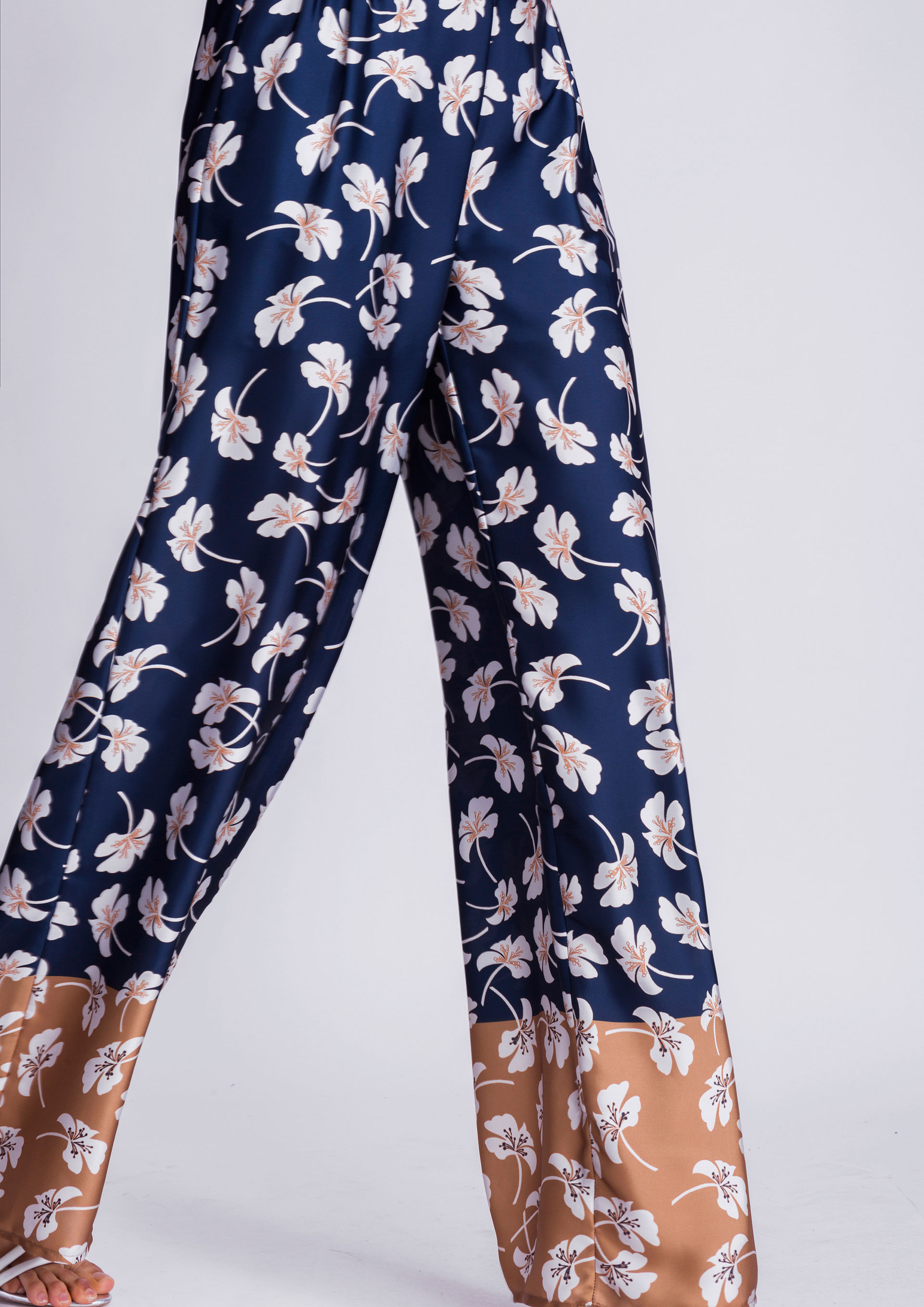 Navy printed trousers