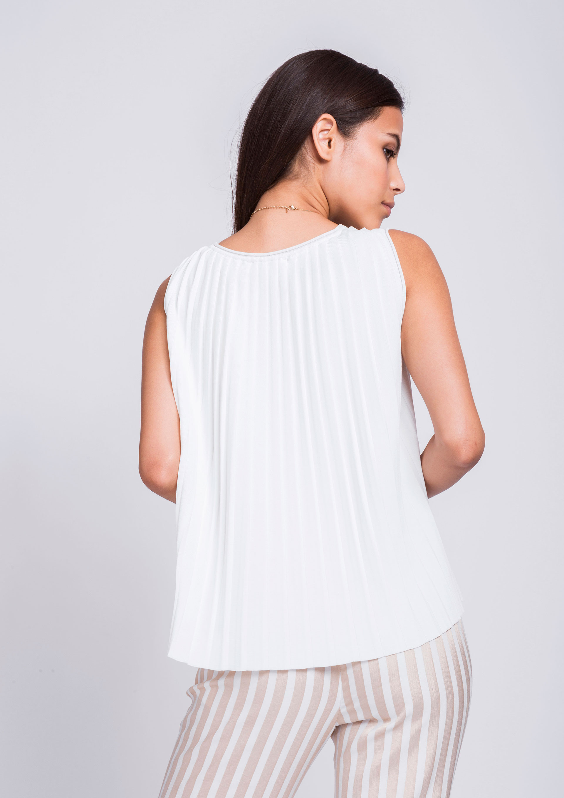 Ecru pleated top