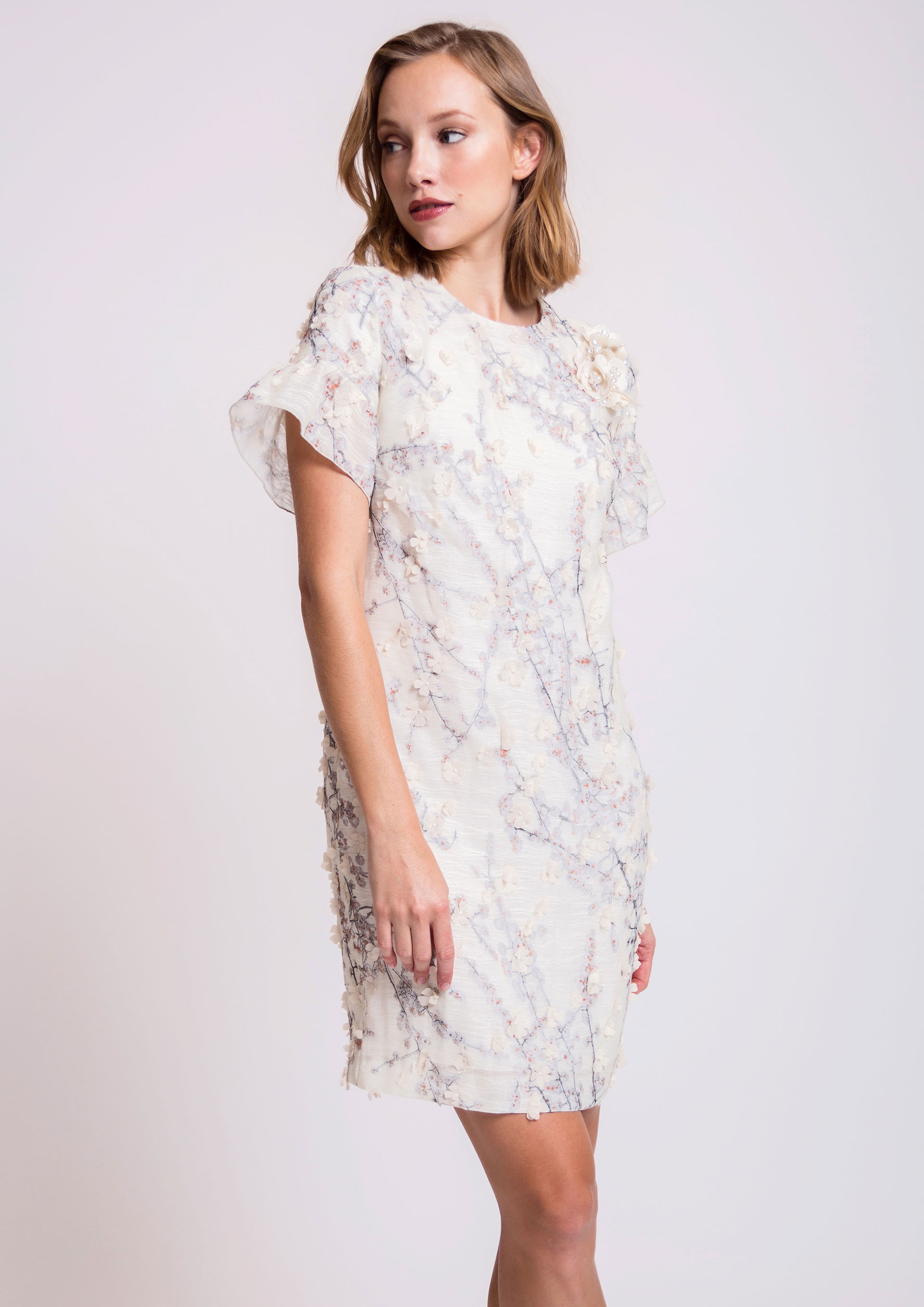 Beige floral dress