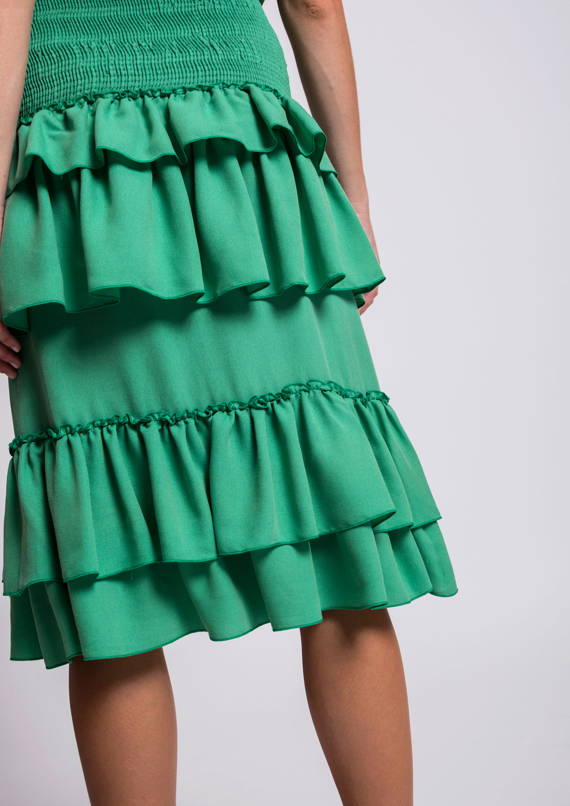 Green frill skirt