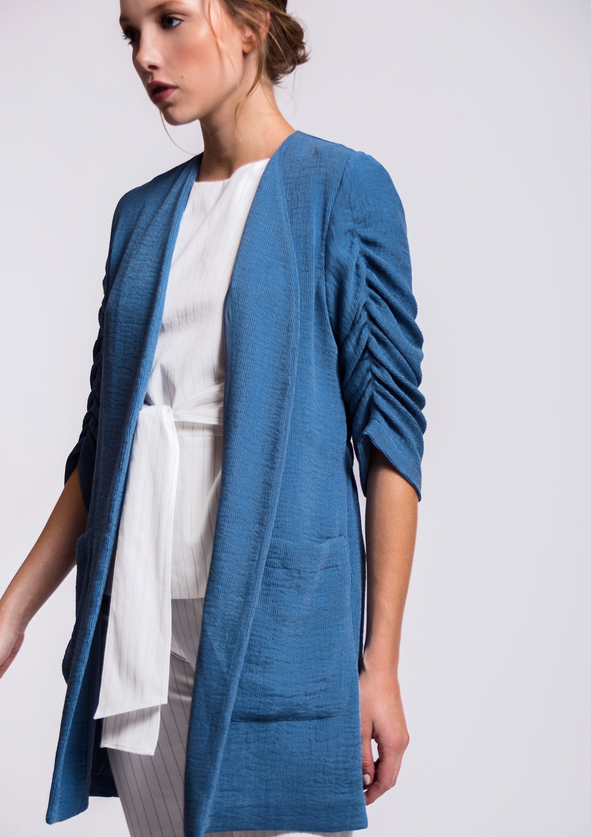 Long cardigan in blue