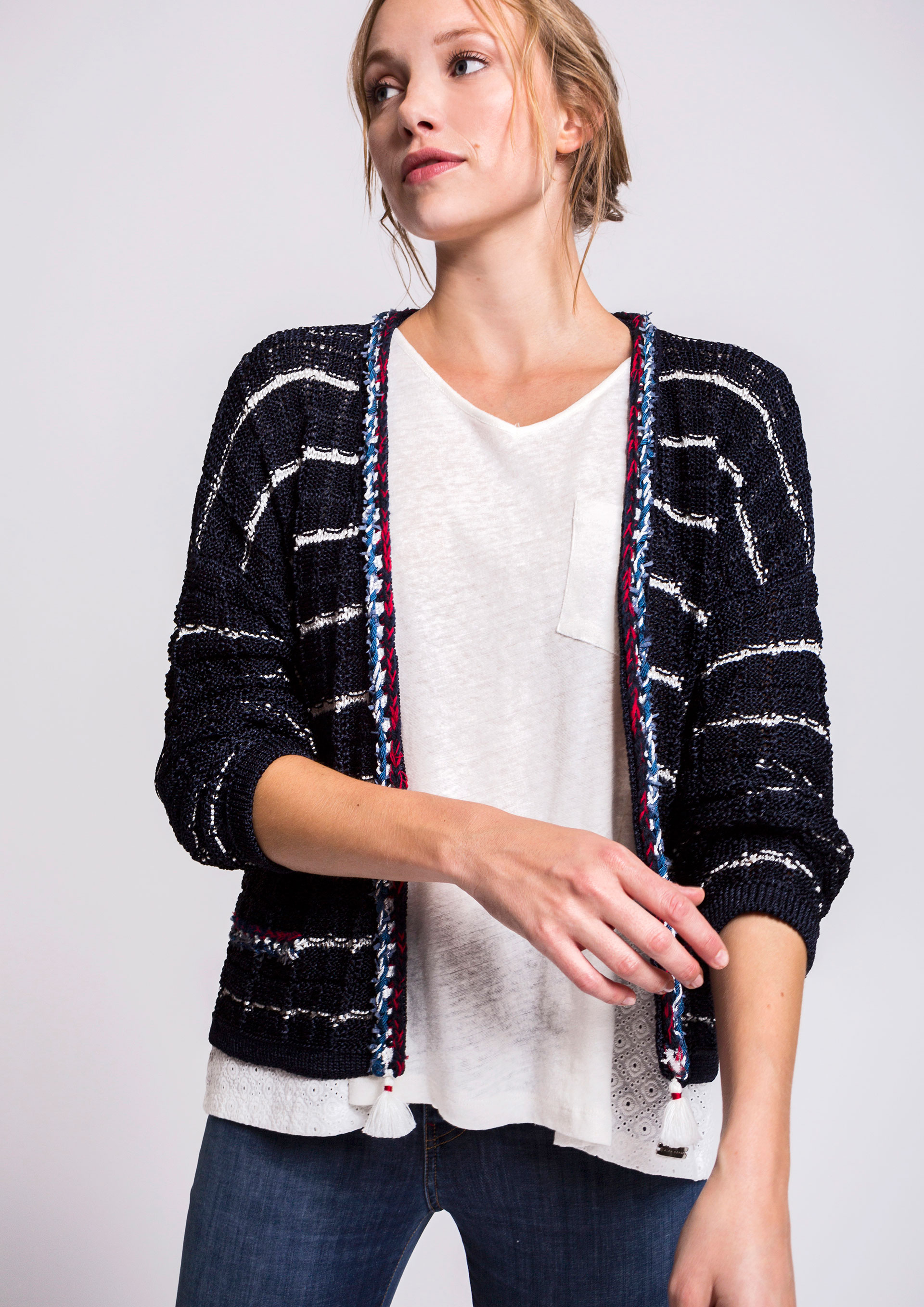 Navy knit cardigan