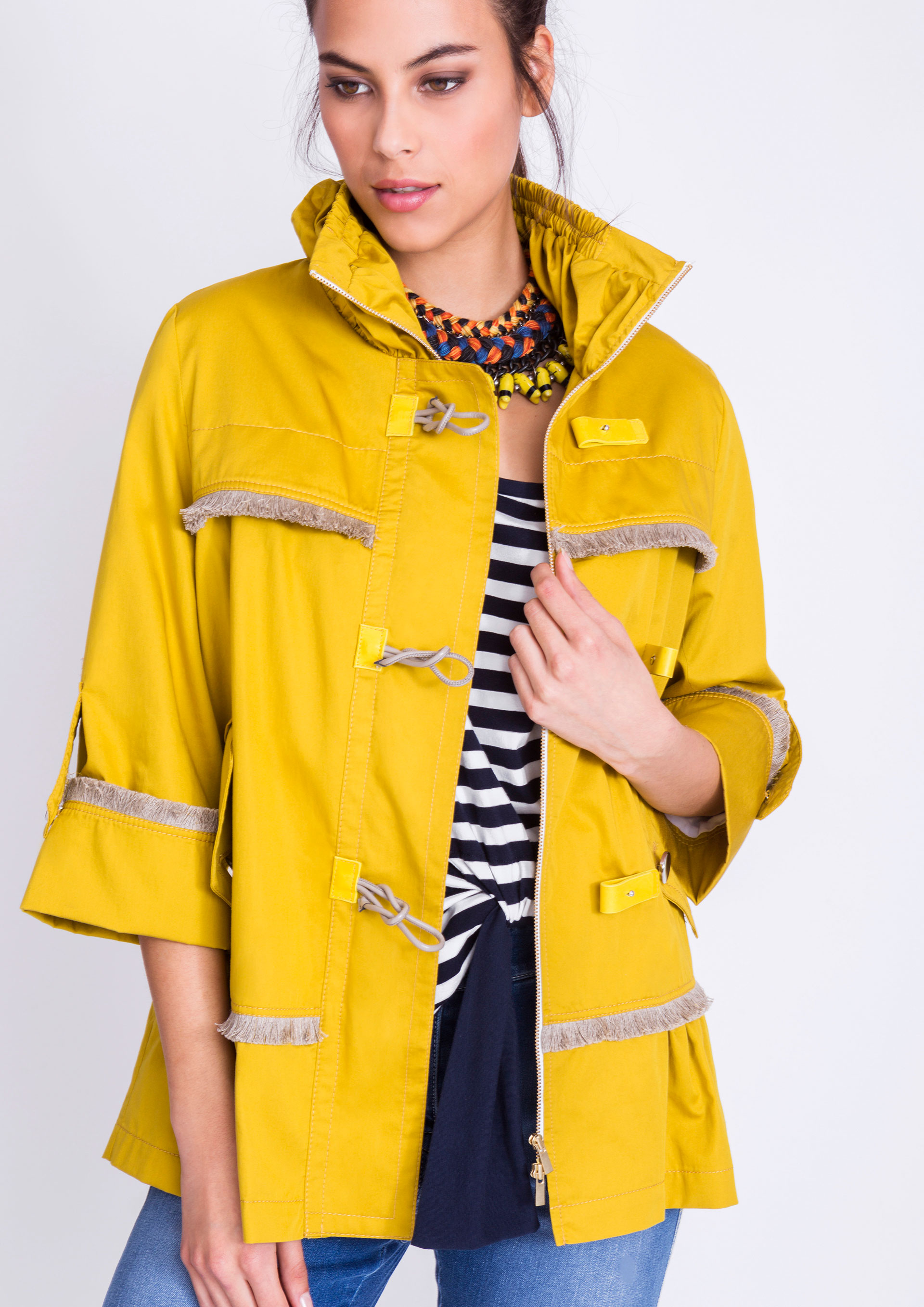 Yellow cotton parka