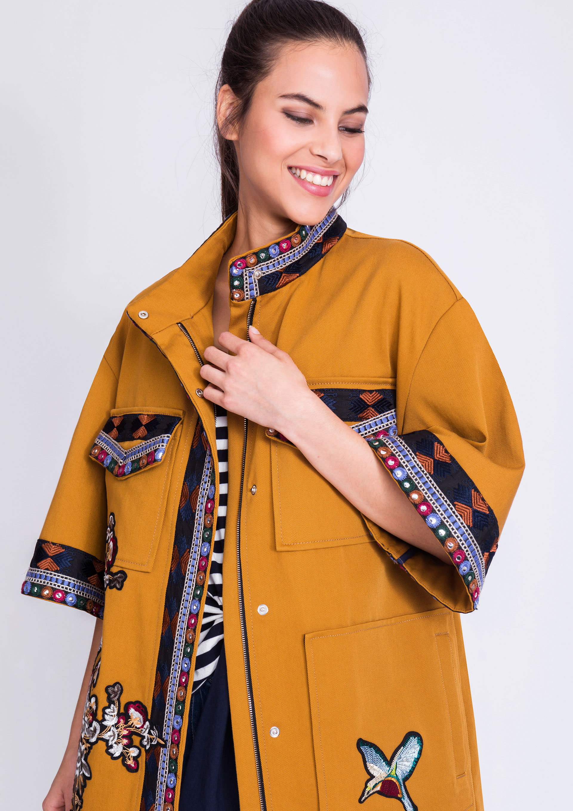 Ethnic jacket in mustard
