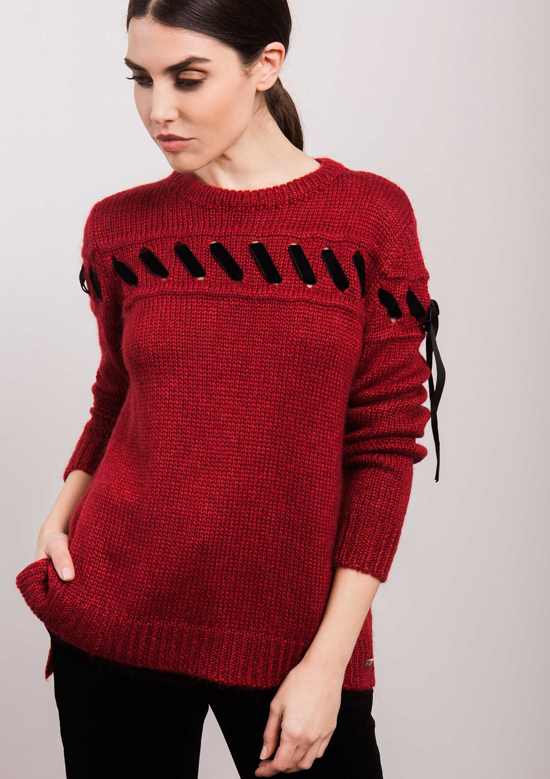 Red knit sweater