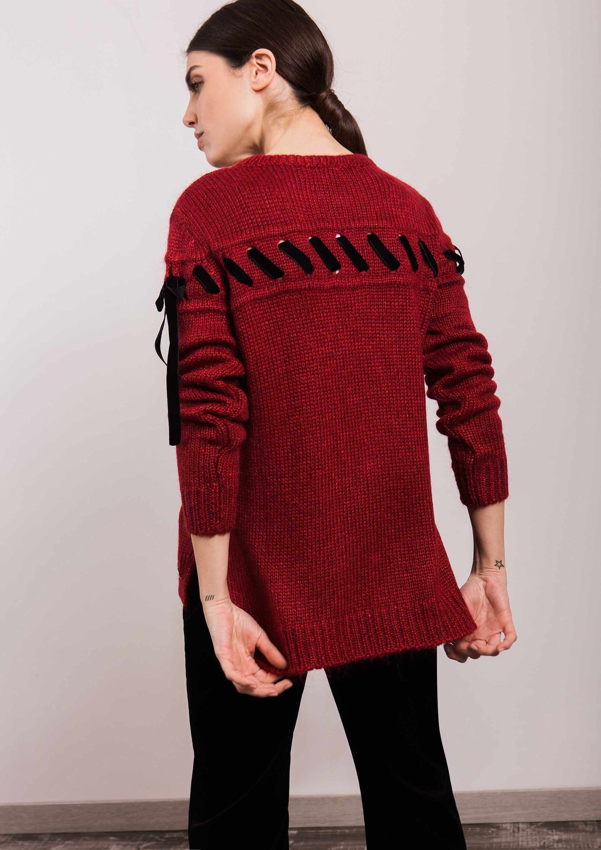Red knit sweater