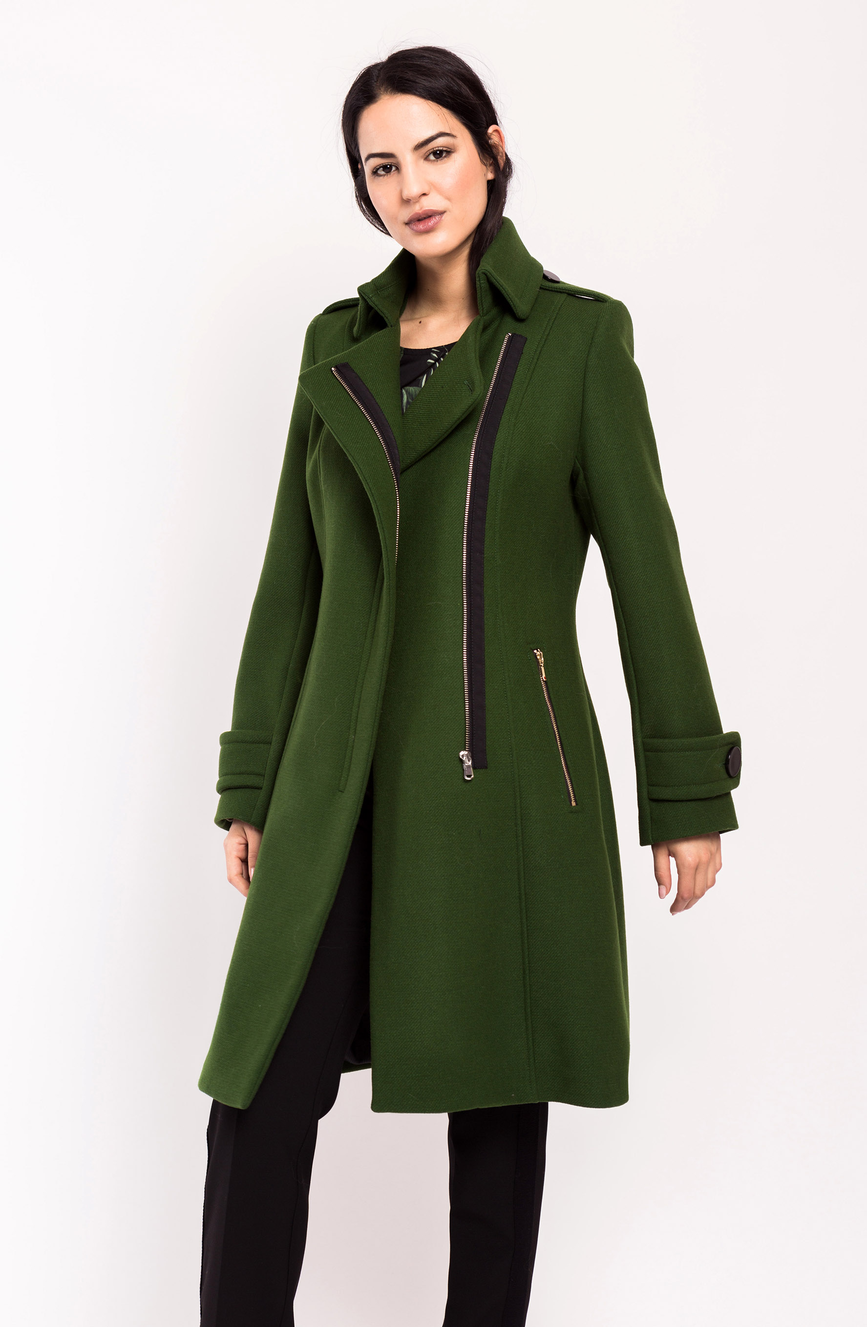 Wool coat in green