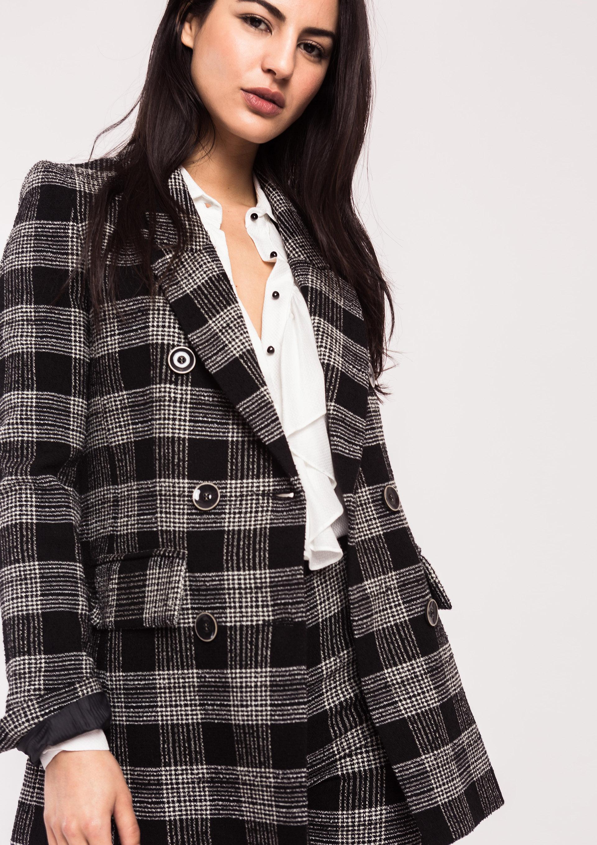 black blazers with white tick