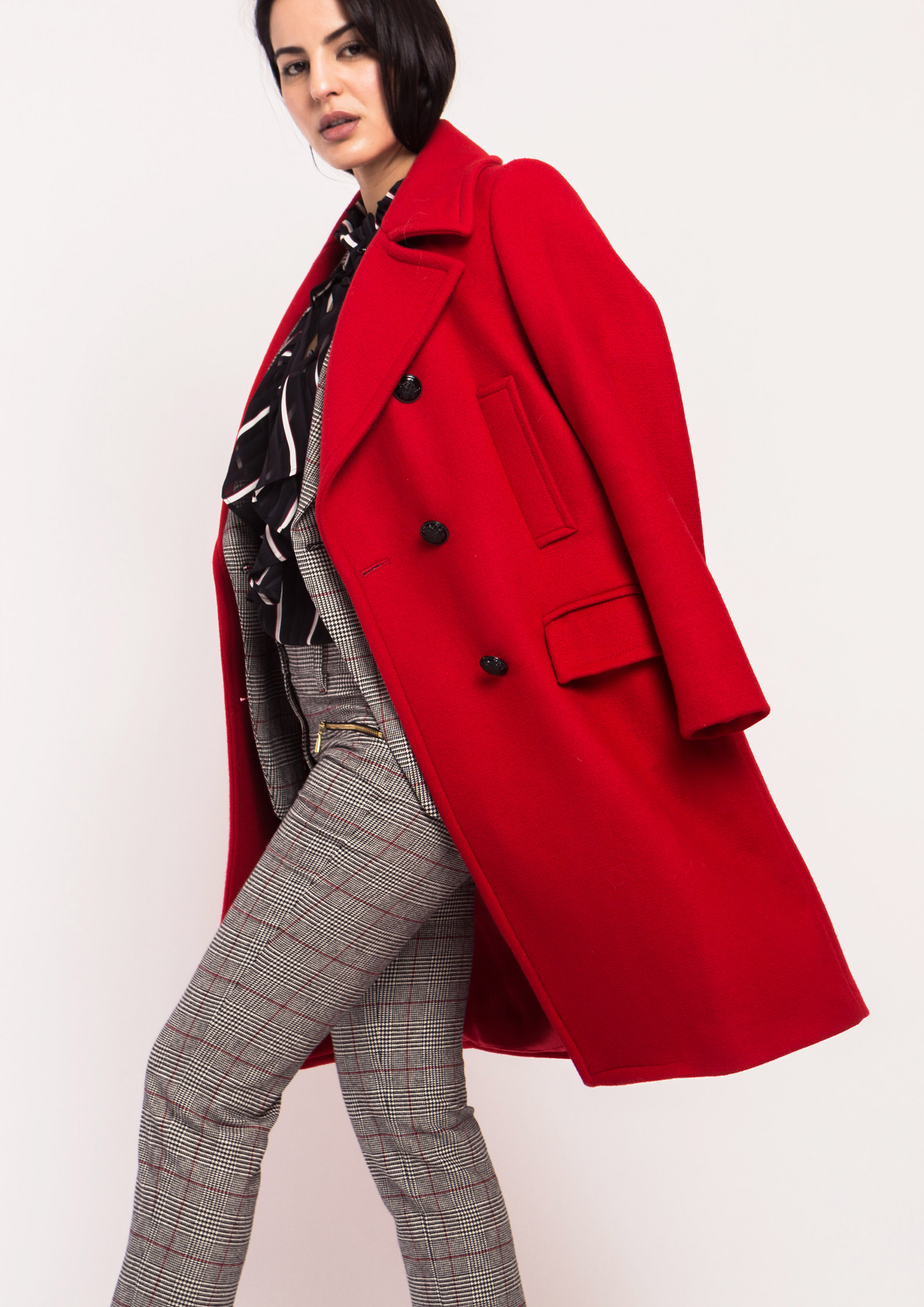 Red wool coat