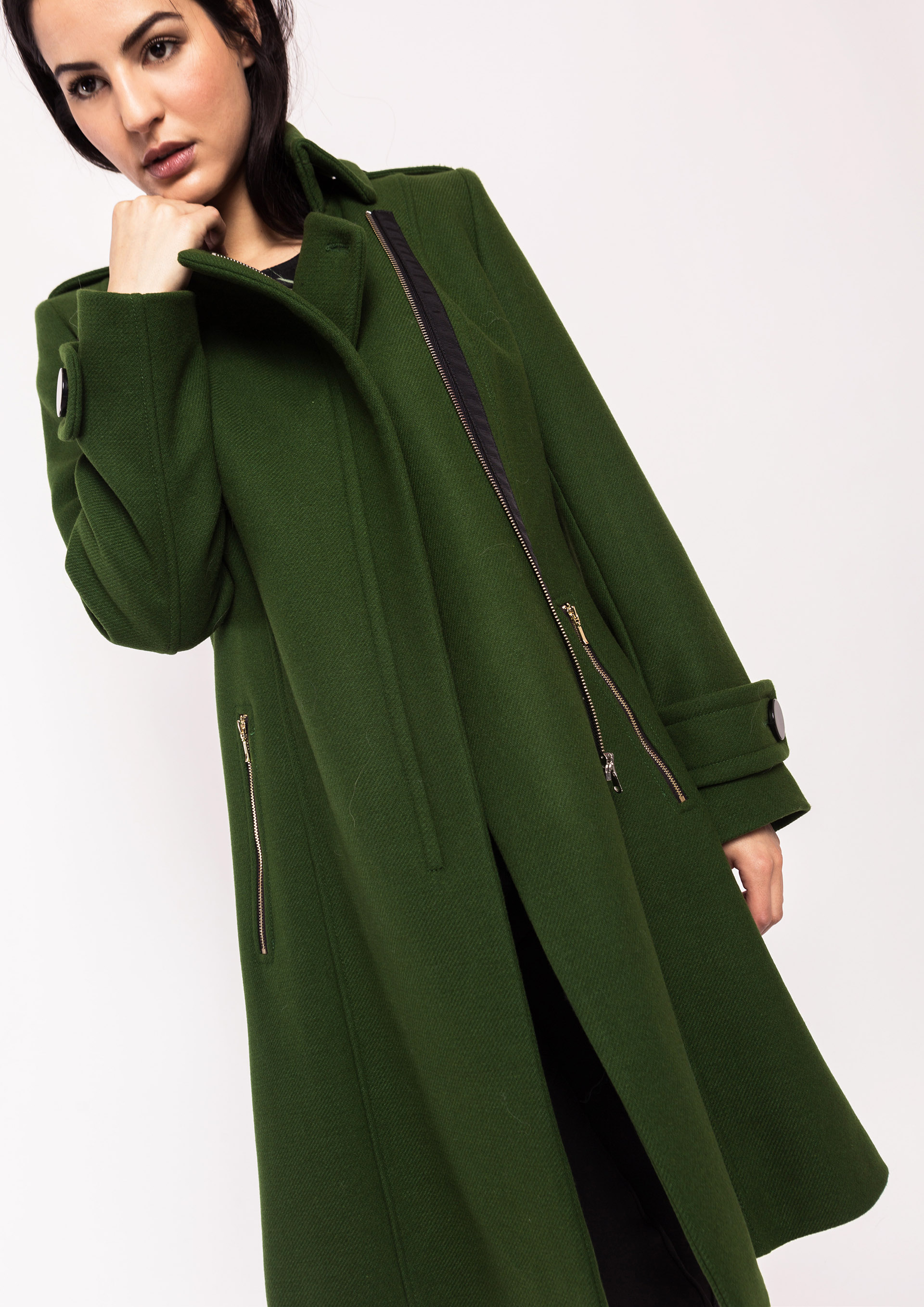 Wool coat in green