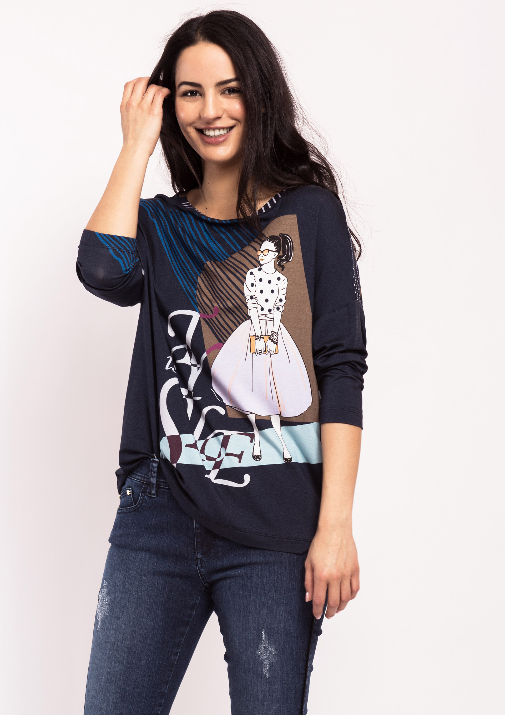 personalized fashionable printed loose t shirt