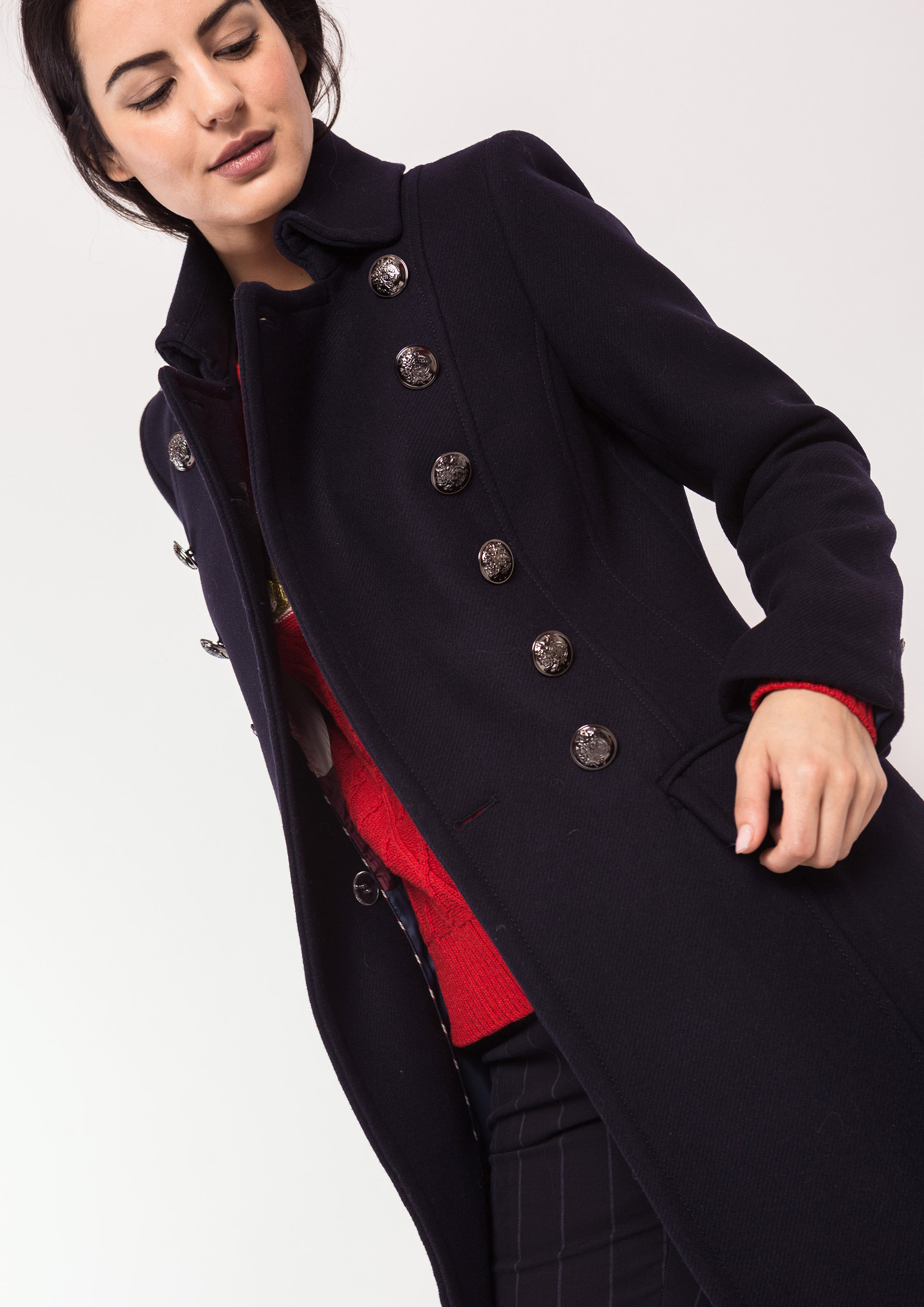 Navy military style coat