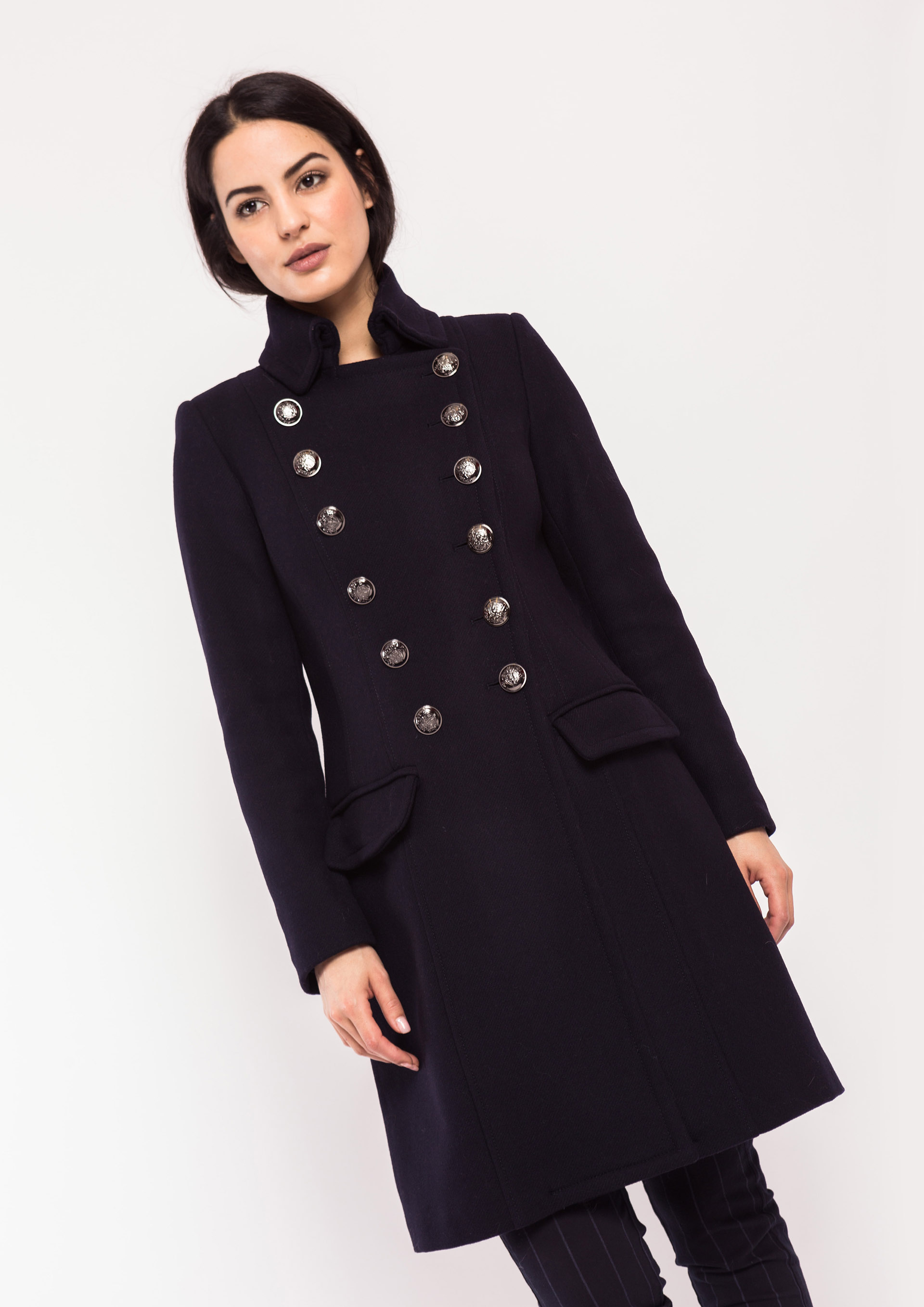 Navy military style coat
