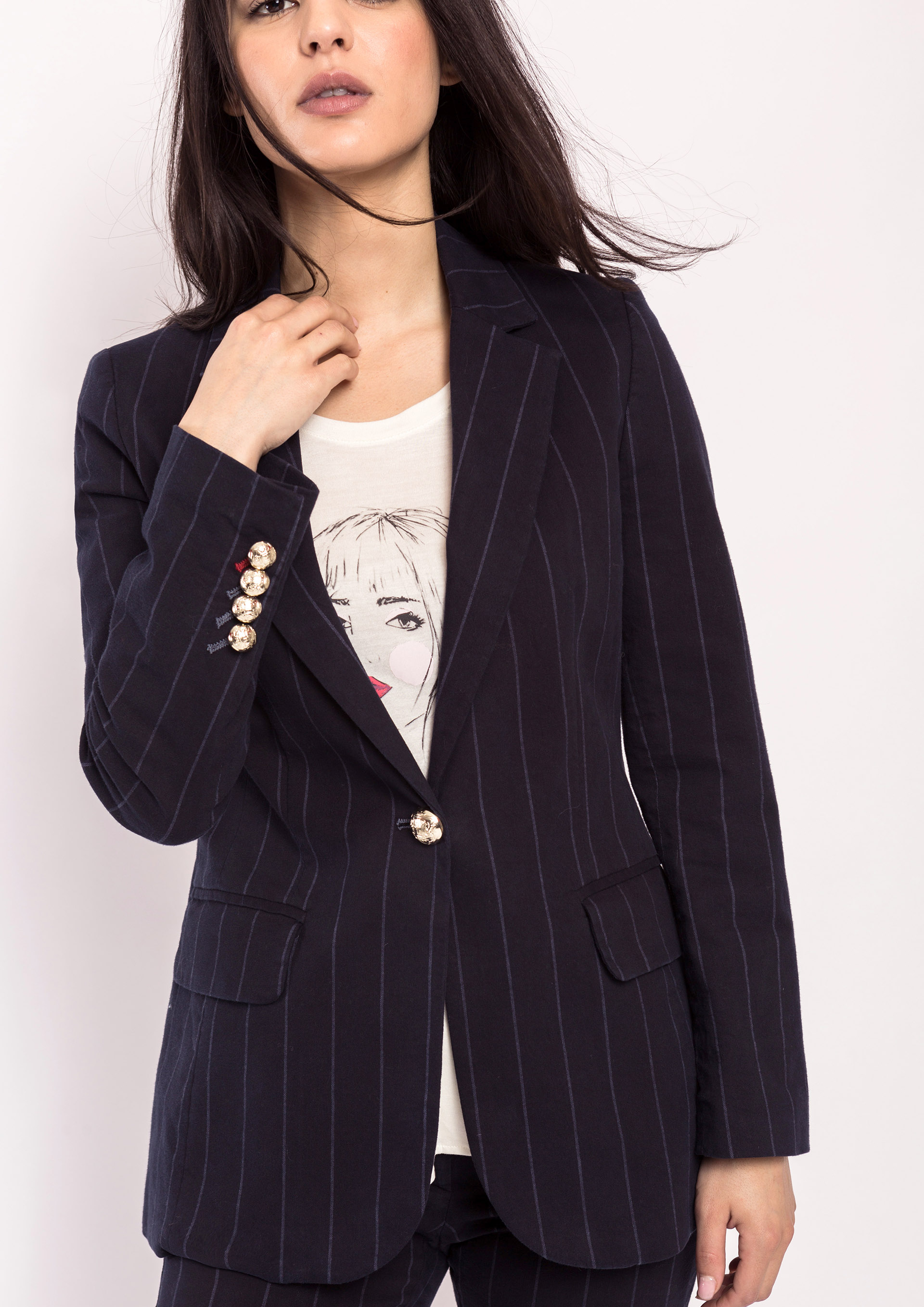 Fitted striped blazer