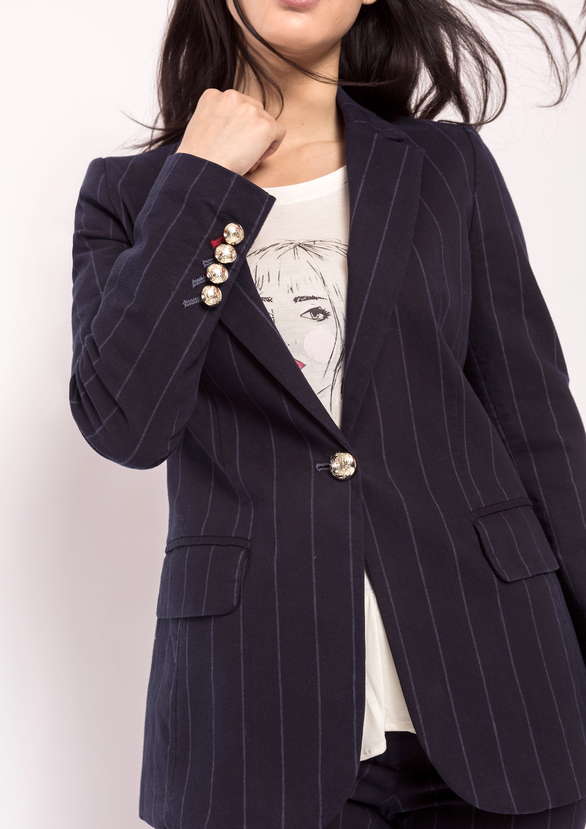 Fitted striped blazer