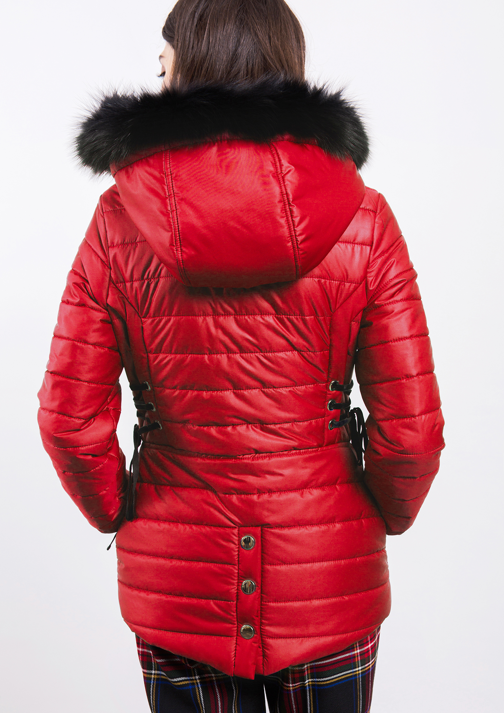 Red hooded parka