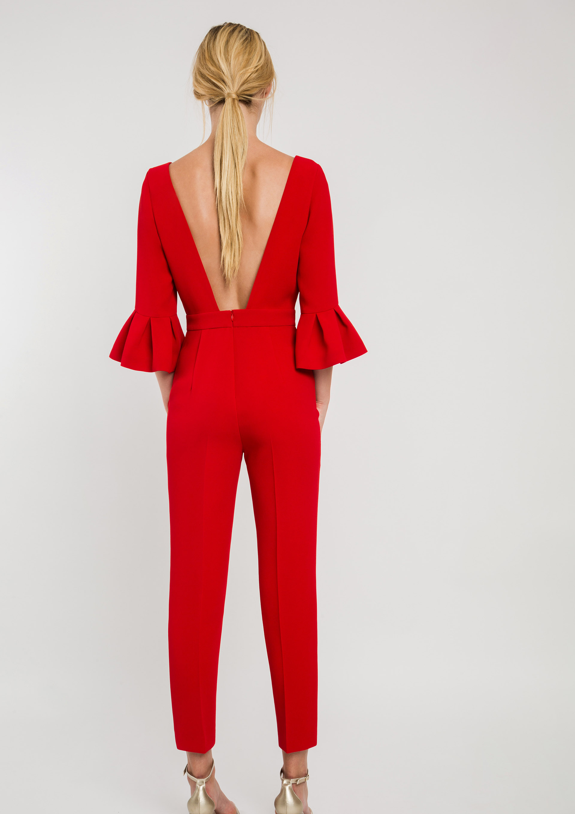 Red special occasion jumpsuit