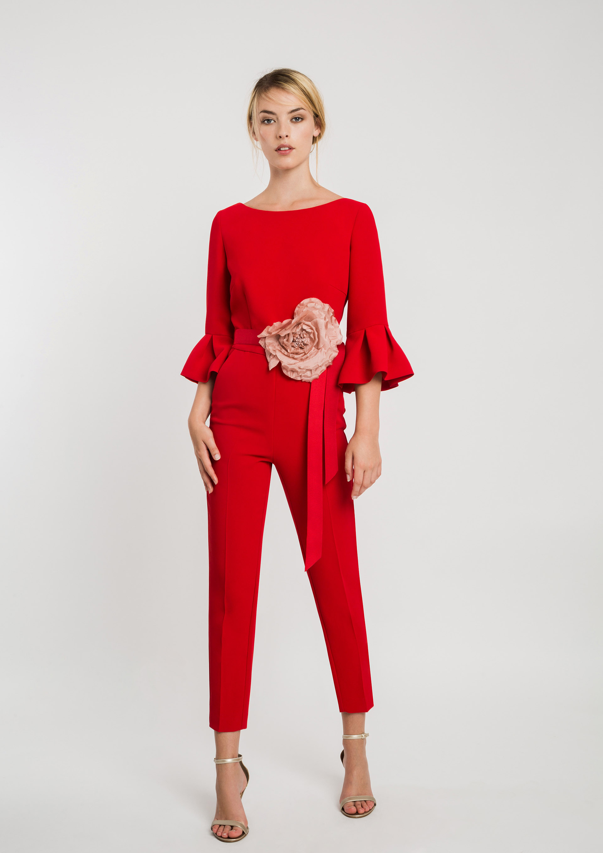Red special occasion jumpsuit