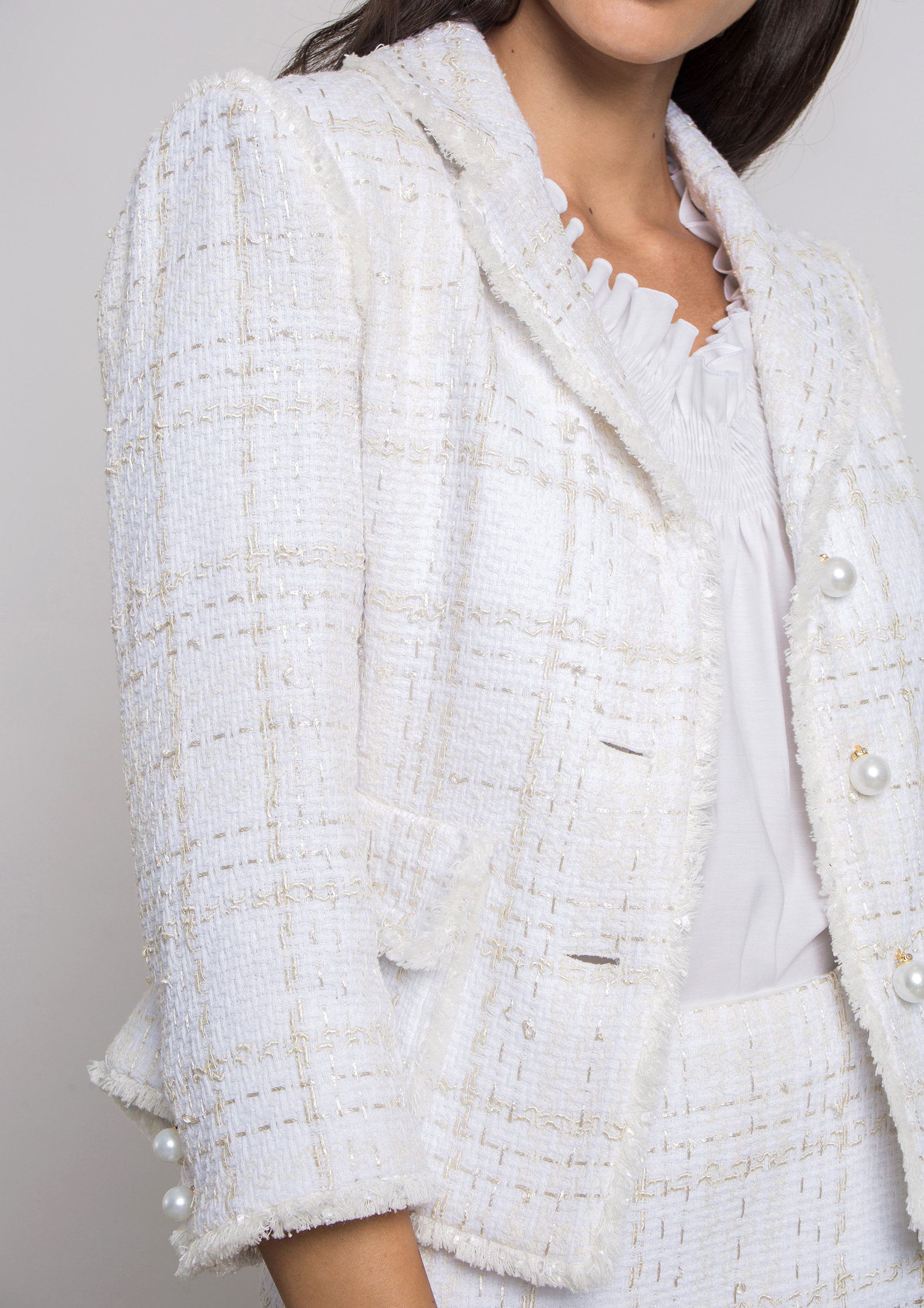 Short Chanelstyle jacket in white