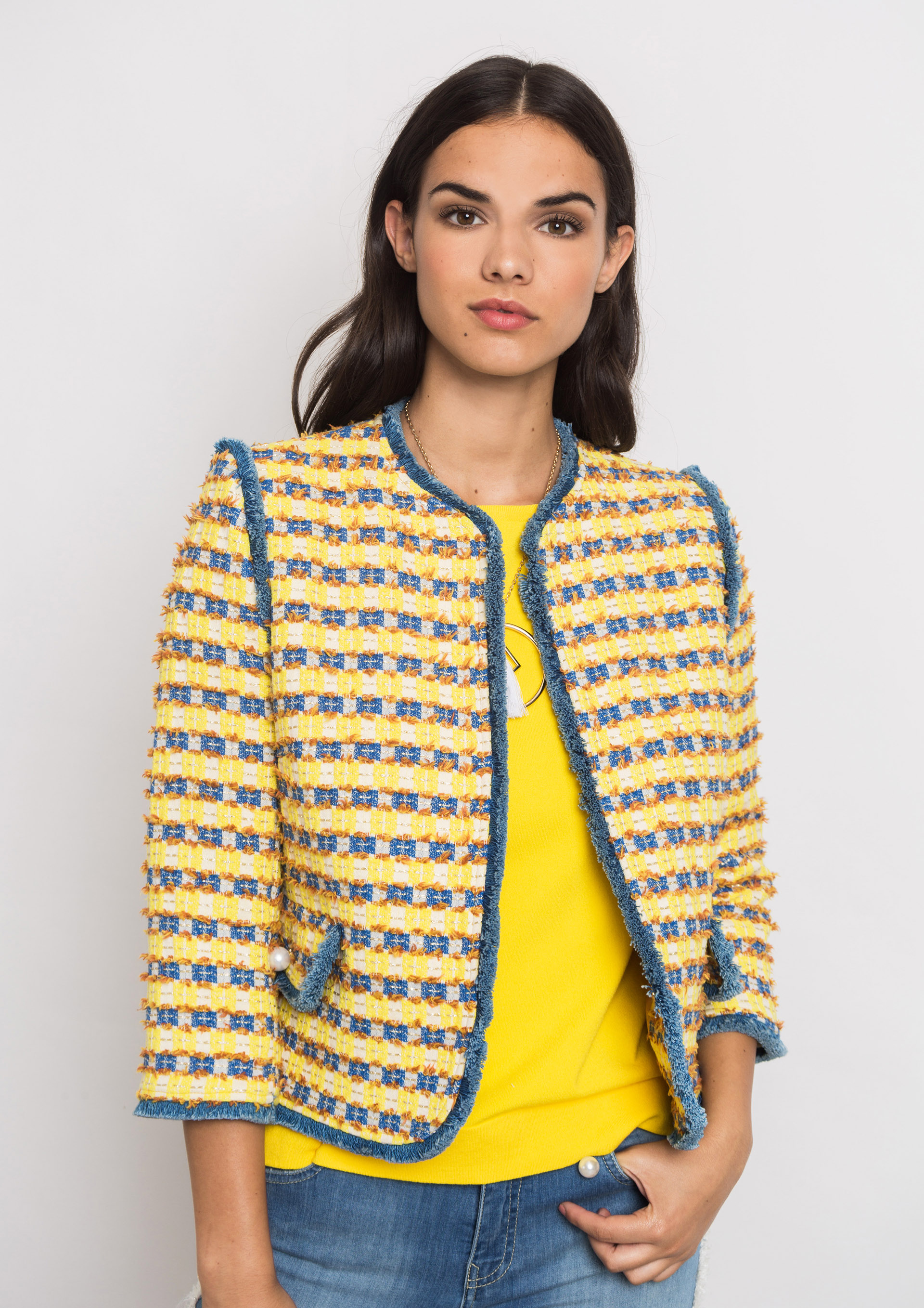 Yellow tweed jacket