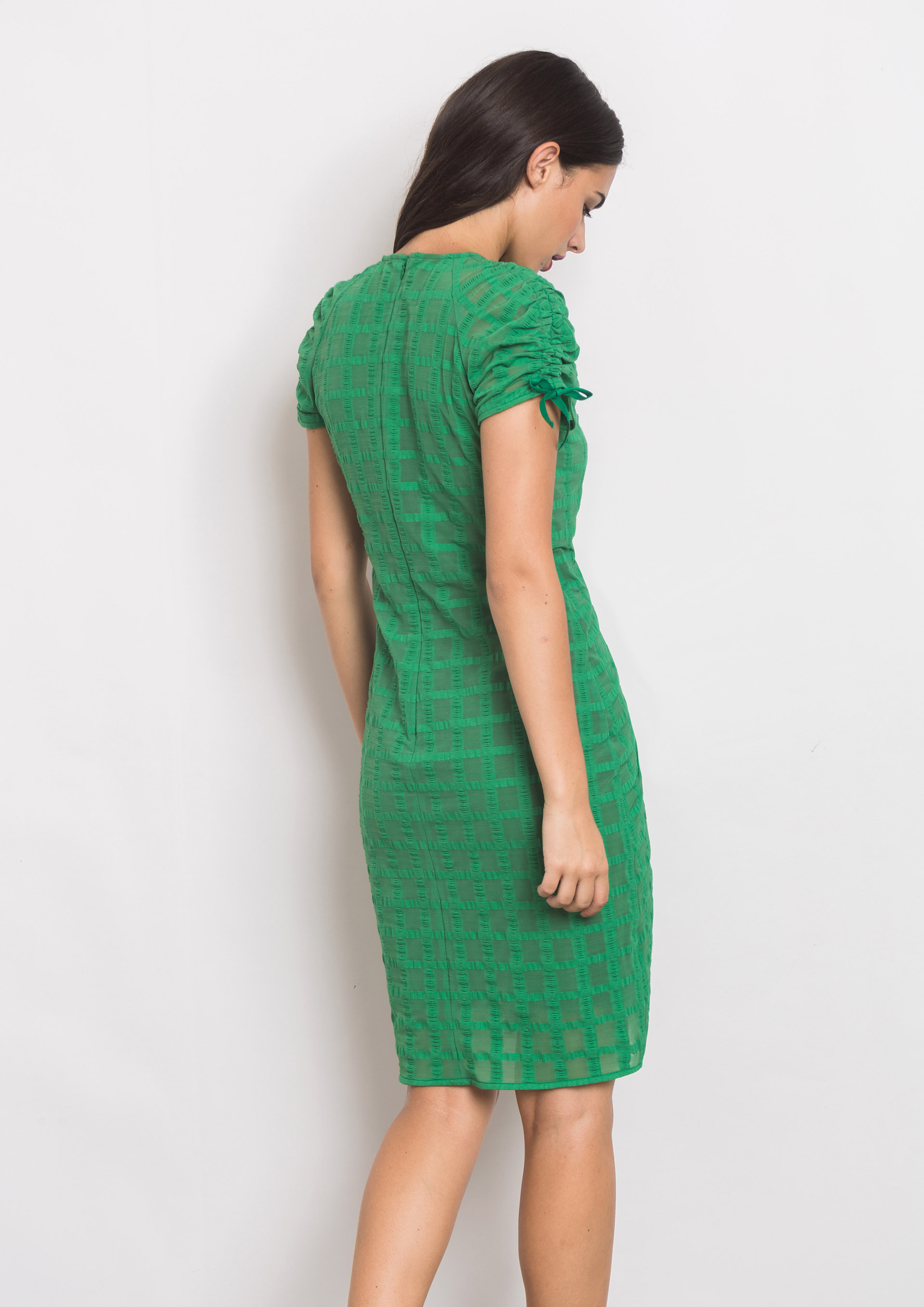 Green knit dress