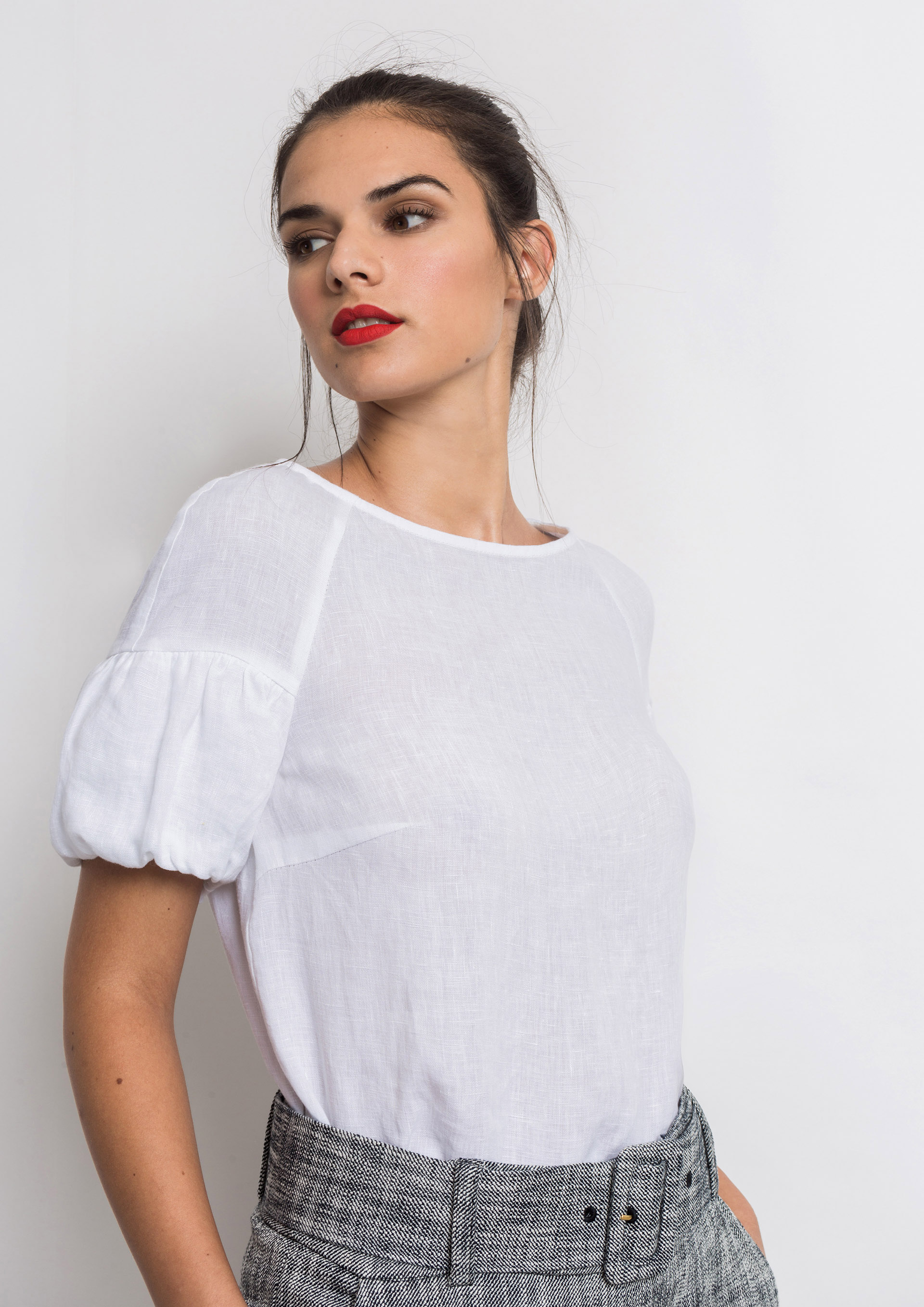 White linen blouse
