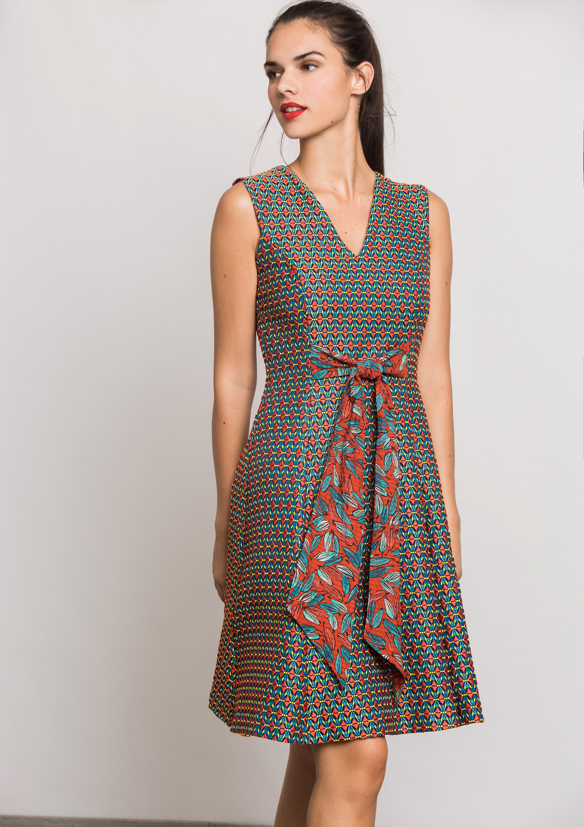 Geometric print dress