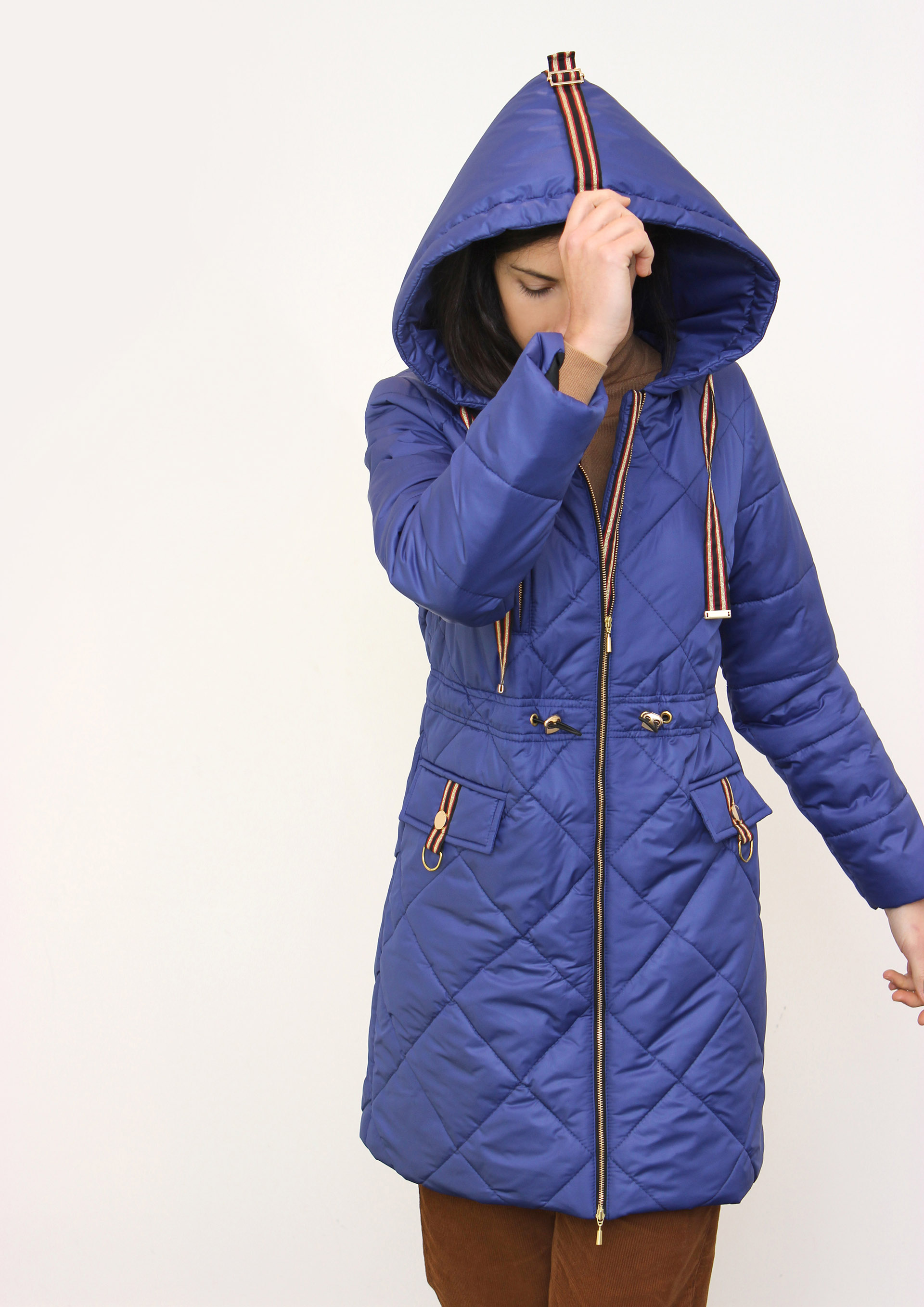 Quilted parka in blue