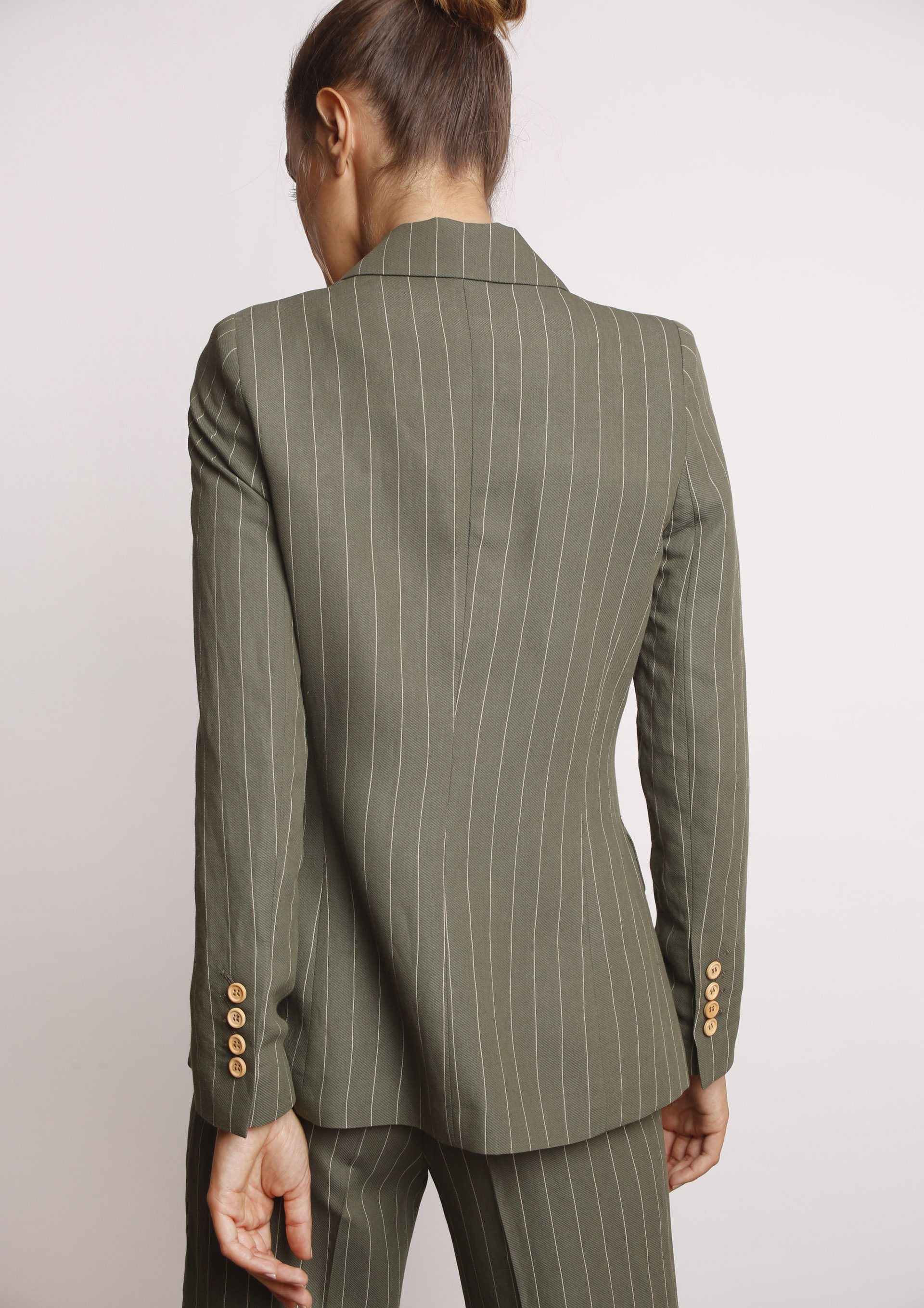 Striped khaki blazer