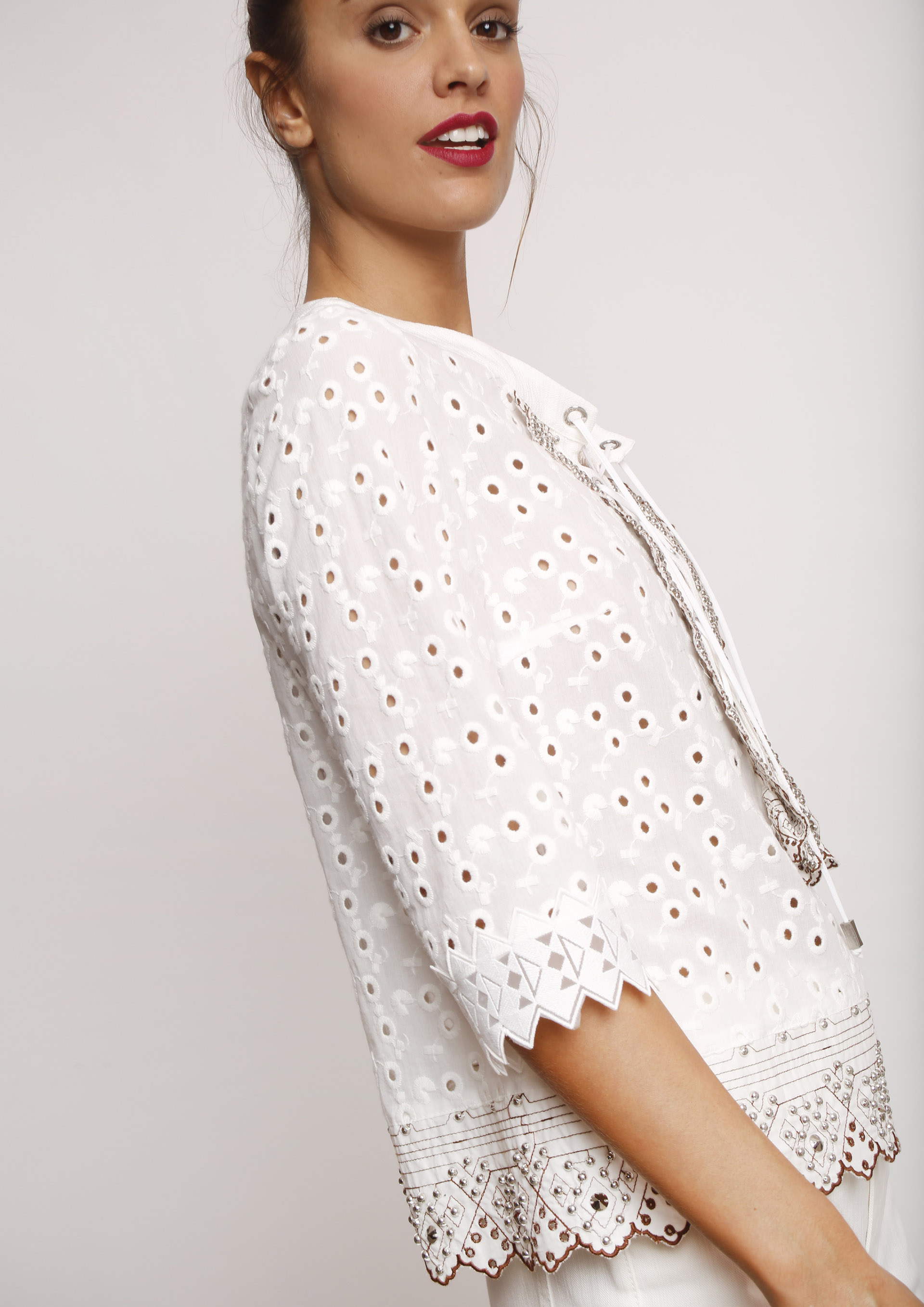 Embroidered cotton blouse