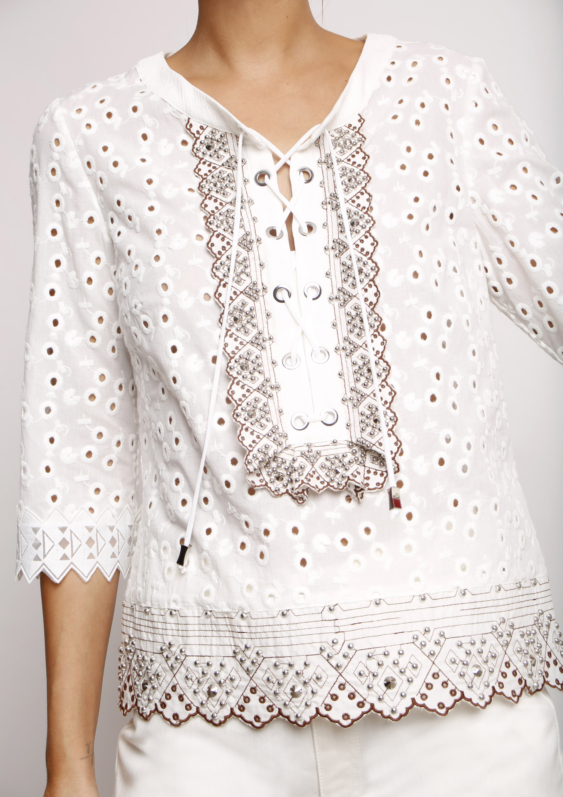 Embroidered cotton blouse